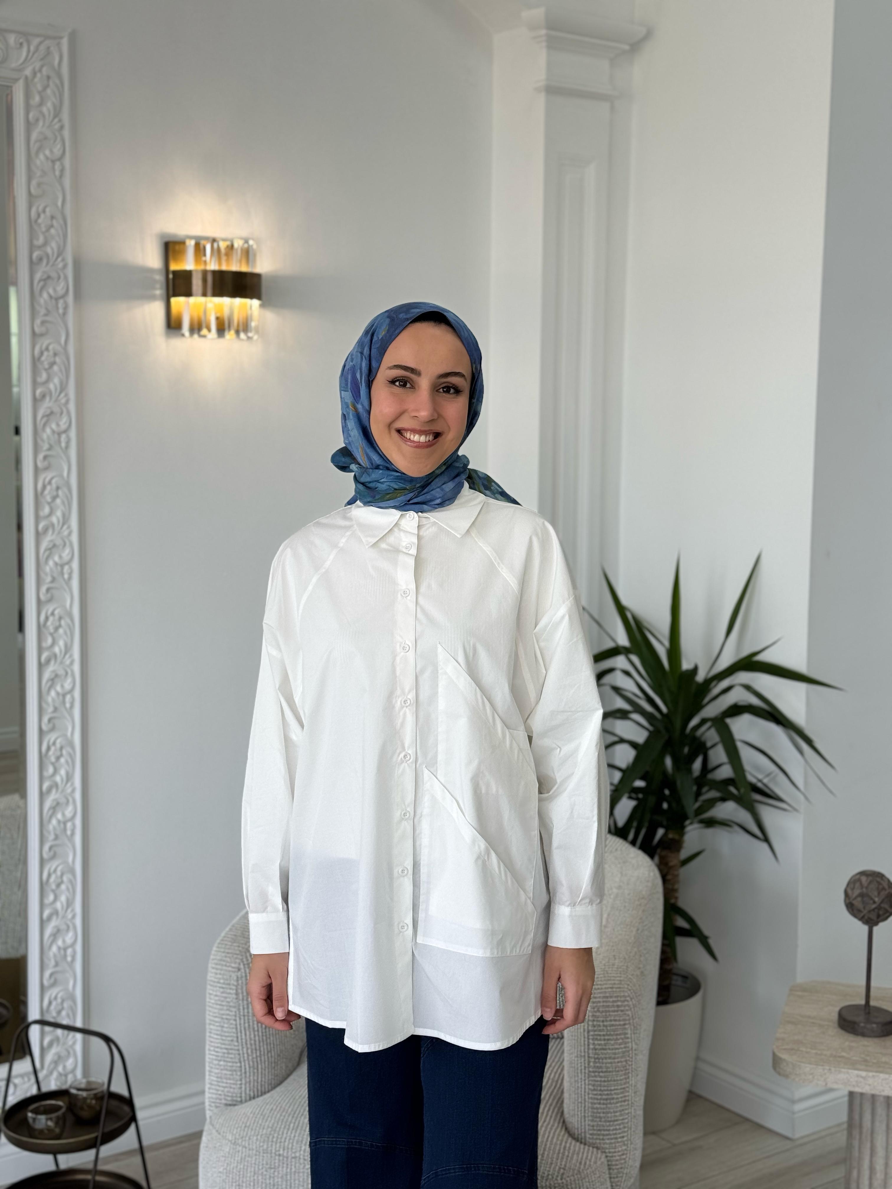 QOOQ Pop Gömlek Beyaz 25ss204