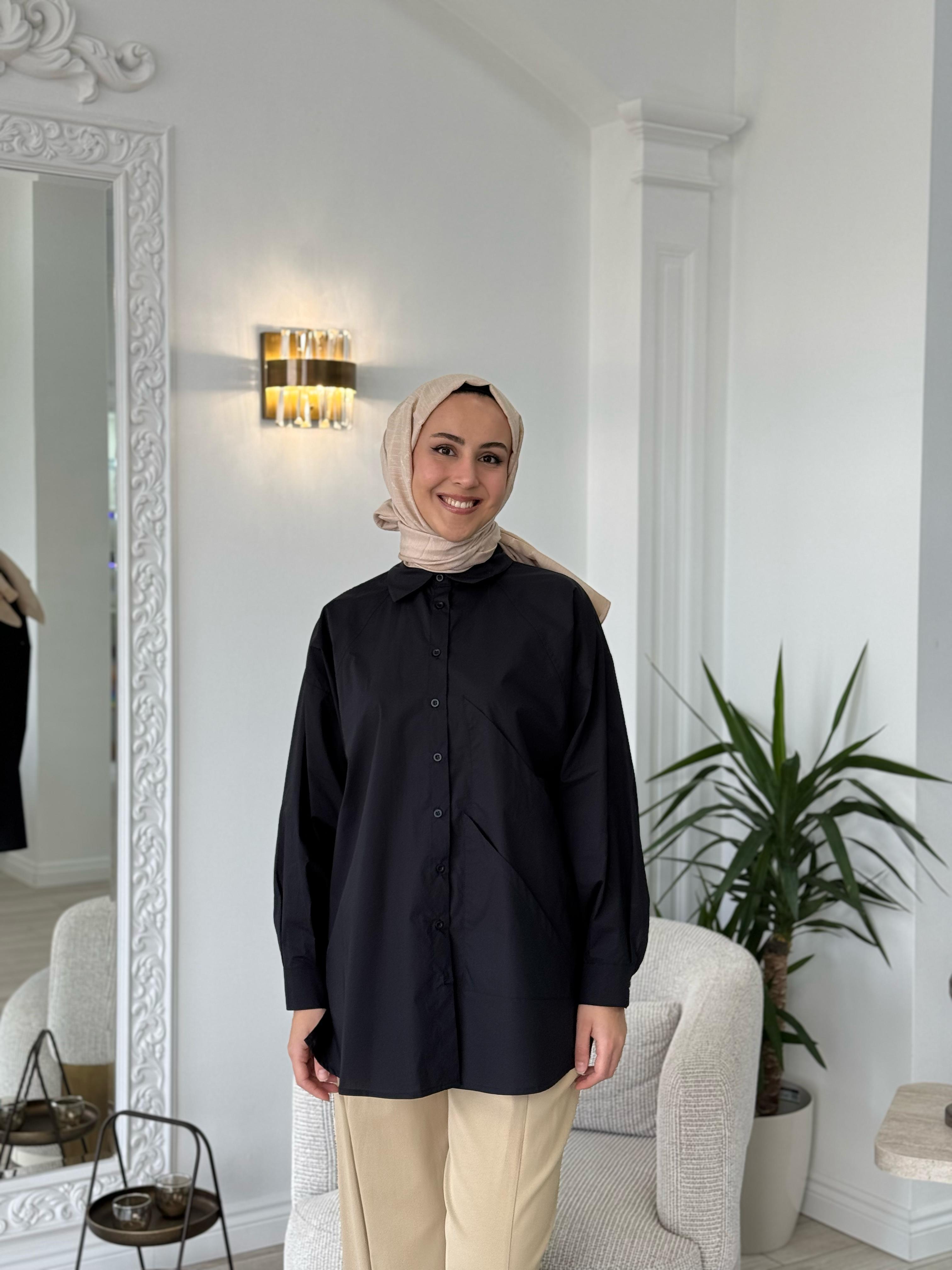 QOOQ Pop Gömlek Siyah 25ss204