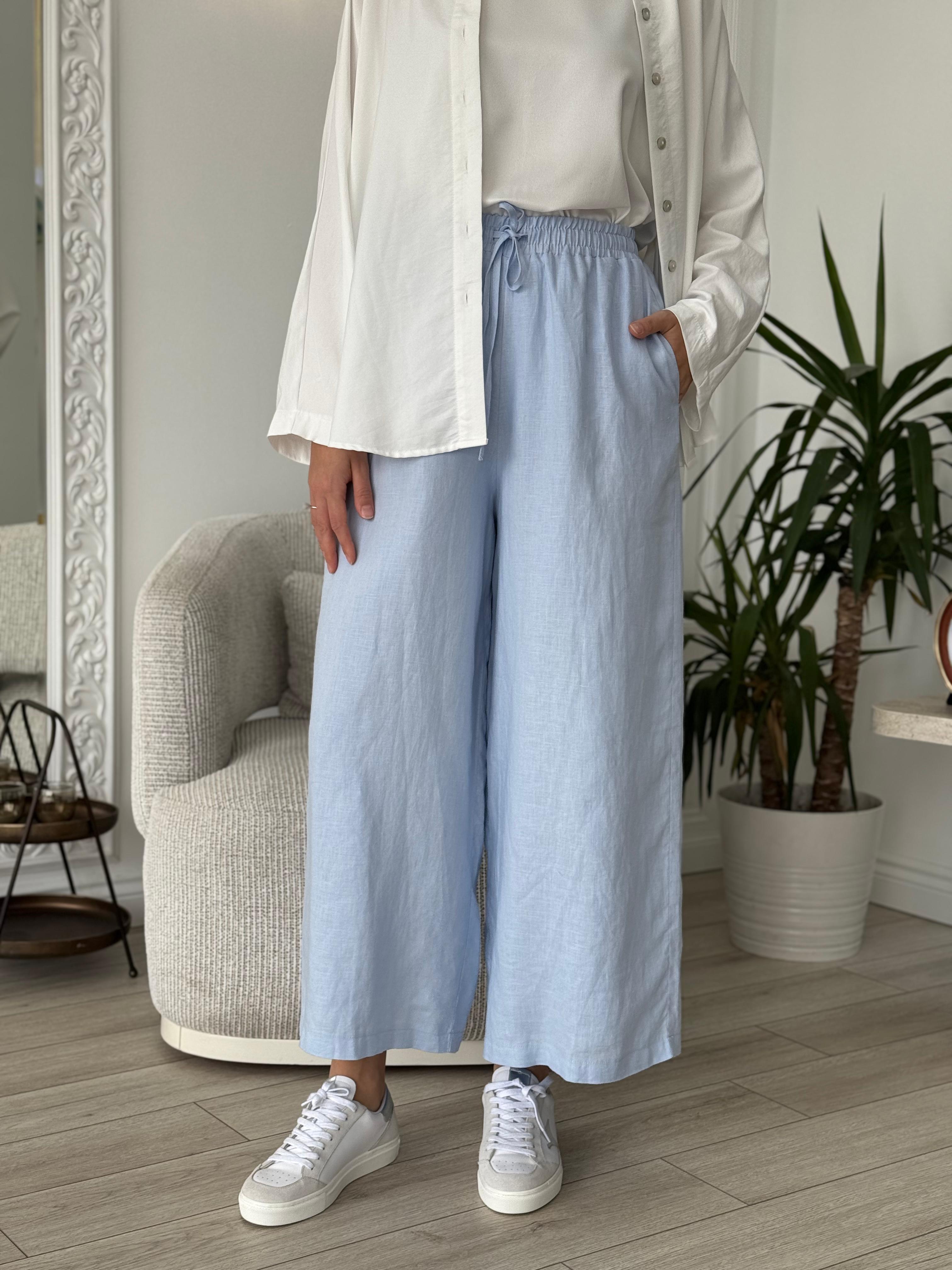 QOOQ Soffy Pantolon Buz Mavisi  25ss309
