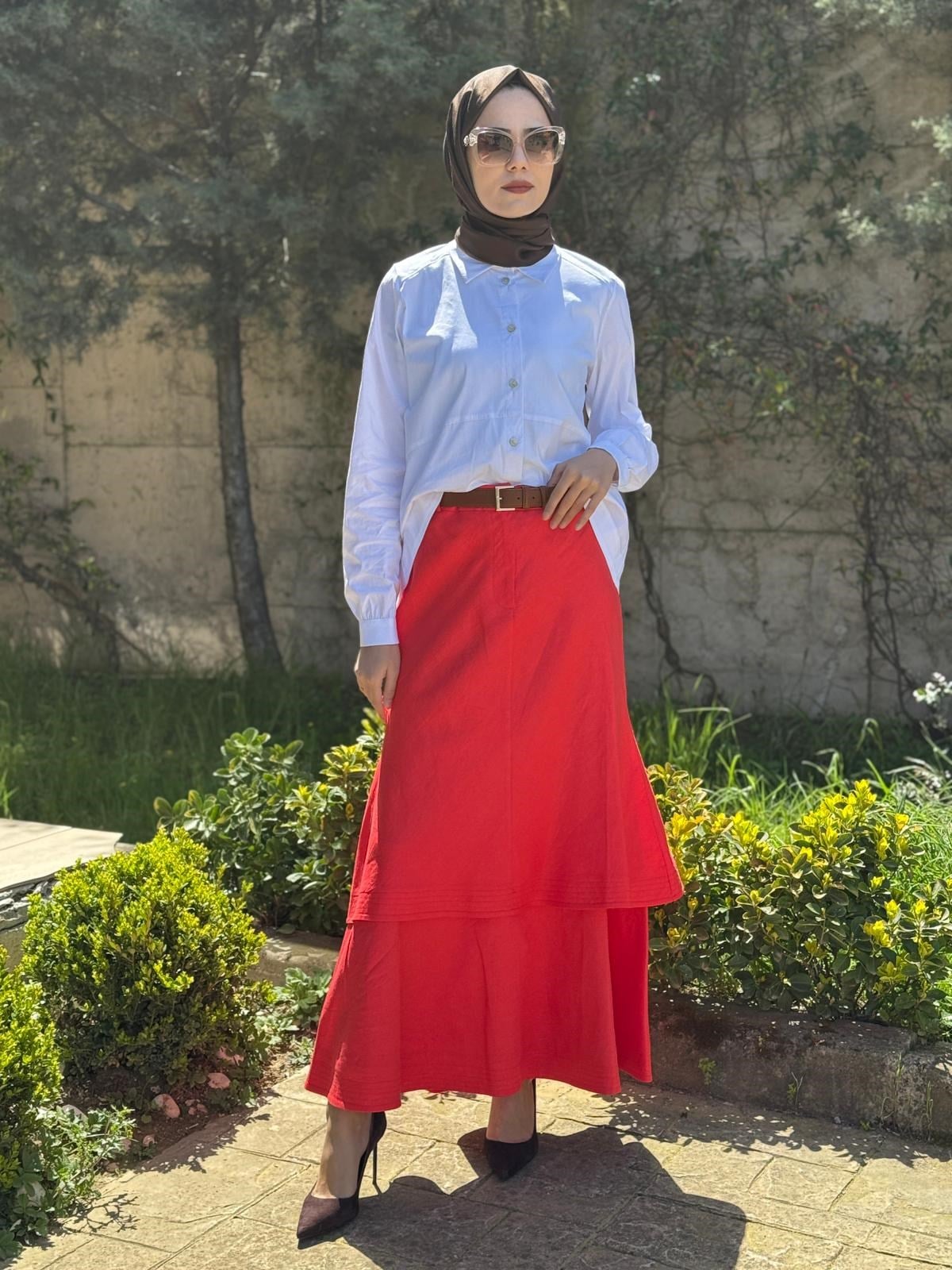 VUU İki Kat Volanlı Etek 26ss3002