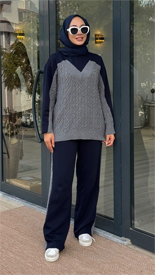 Clande Triko Detaylı Takım 2602-3029