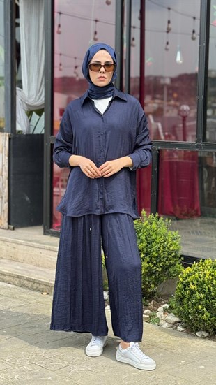 Kahma Oversize Gömlekli Bol Pantolonlu Takım 26y18314