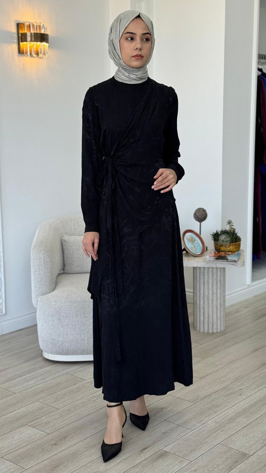 Almarwah 2 Parçalı Desenli Elbise 905008
