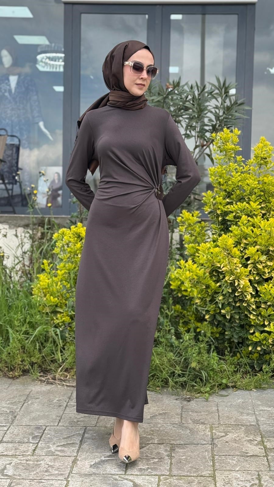 Almarwah Broş Detaylı Abiye Elbise 303920
