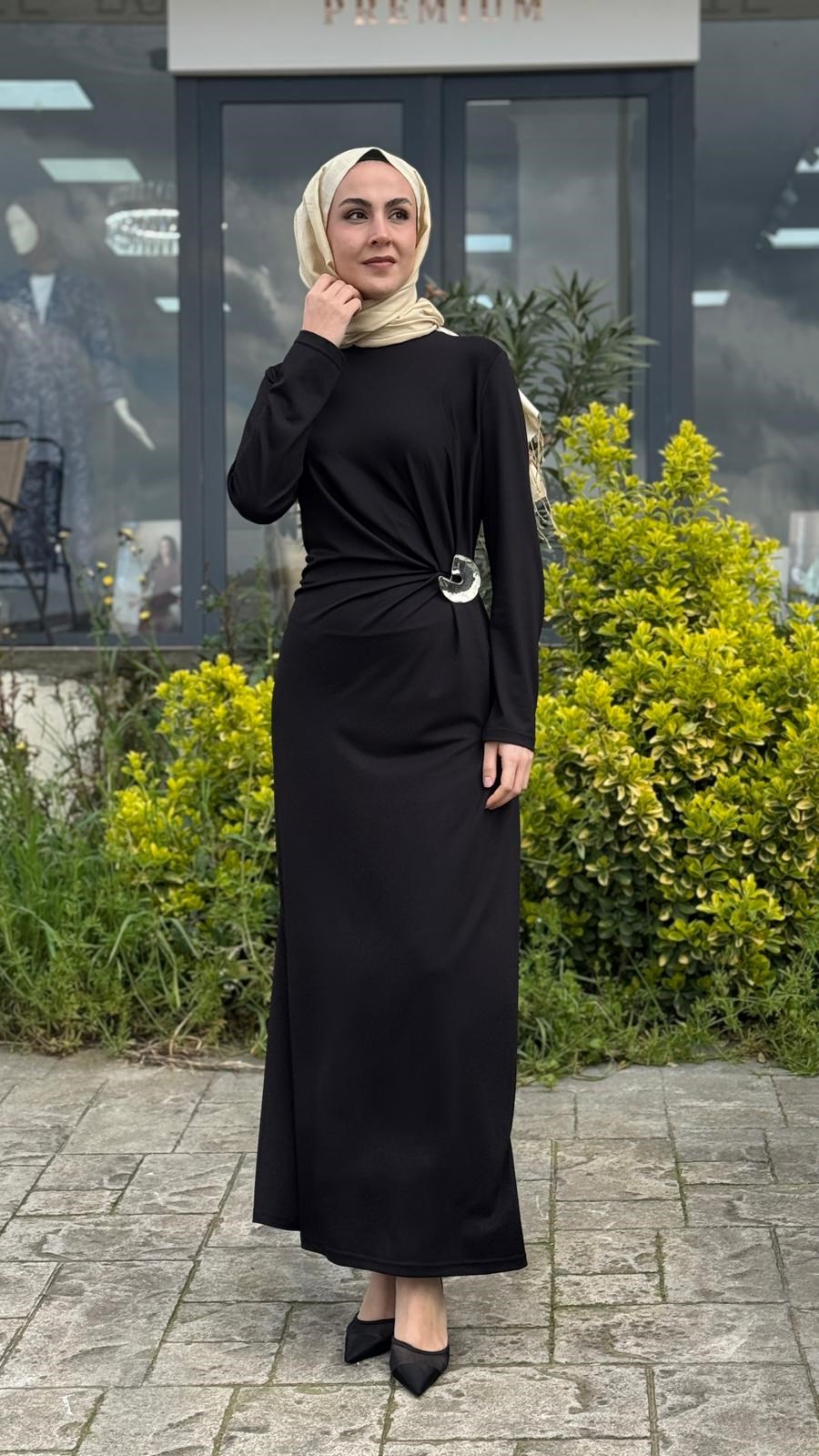 Almarwah Broş Detaylı Abiye Elbise 303920