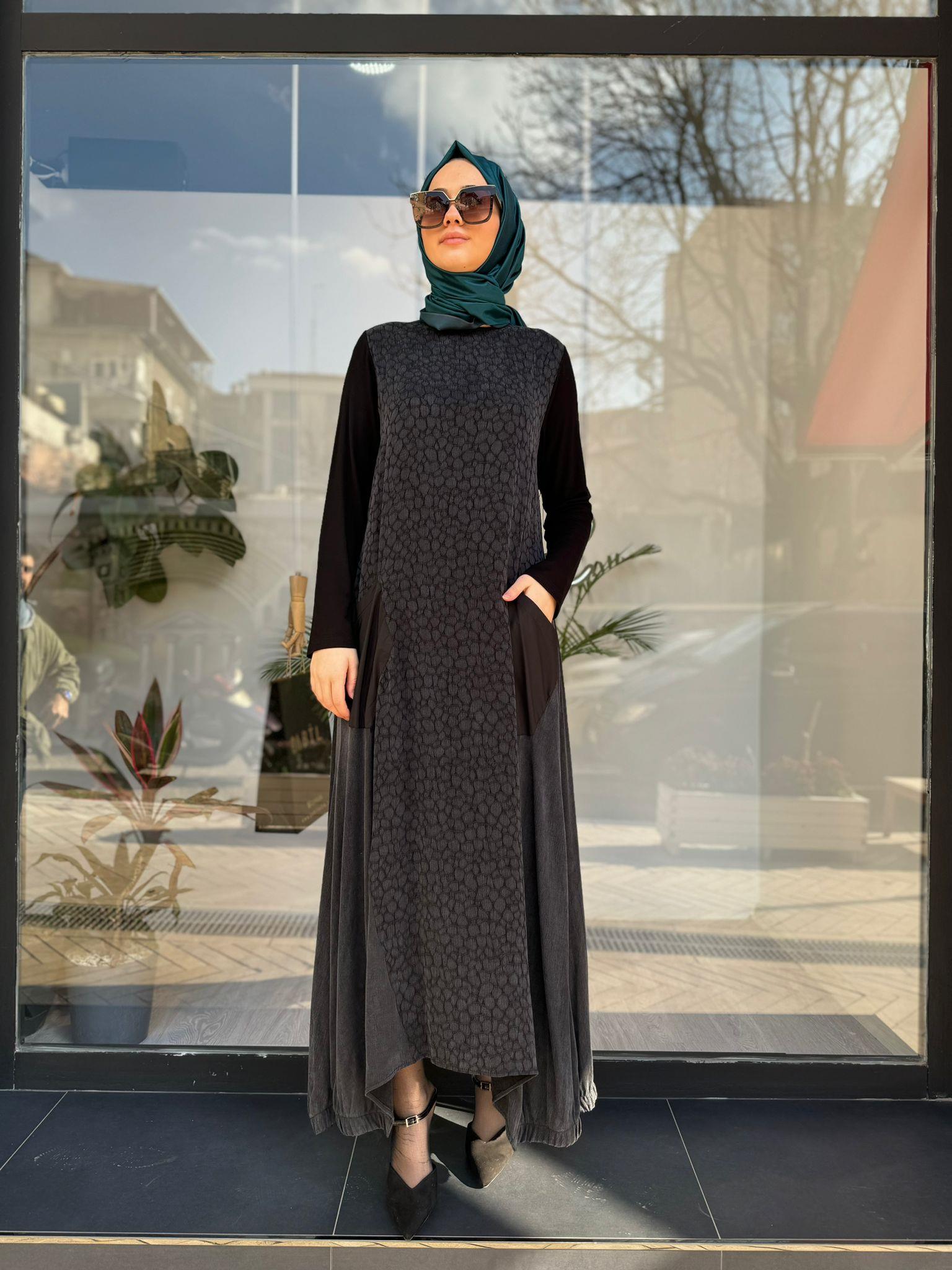Almarwah Cepli Cupro Elbise Siyah 303680