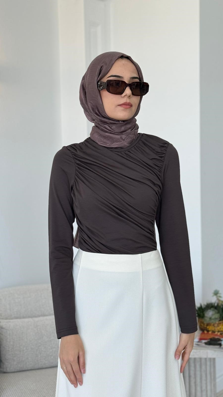 Almarwah Çıtçıtlı Büzgülü Bluz 102249