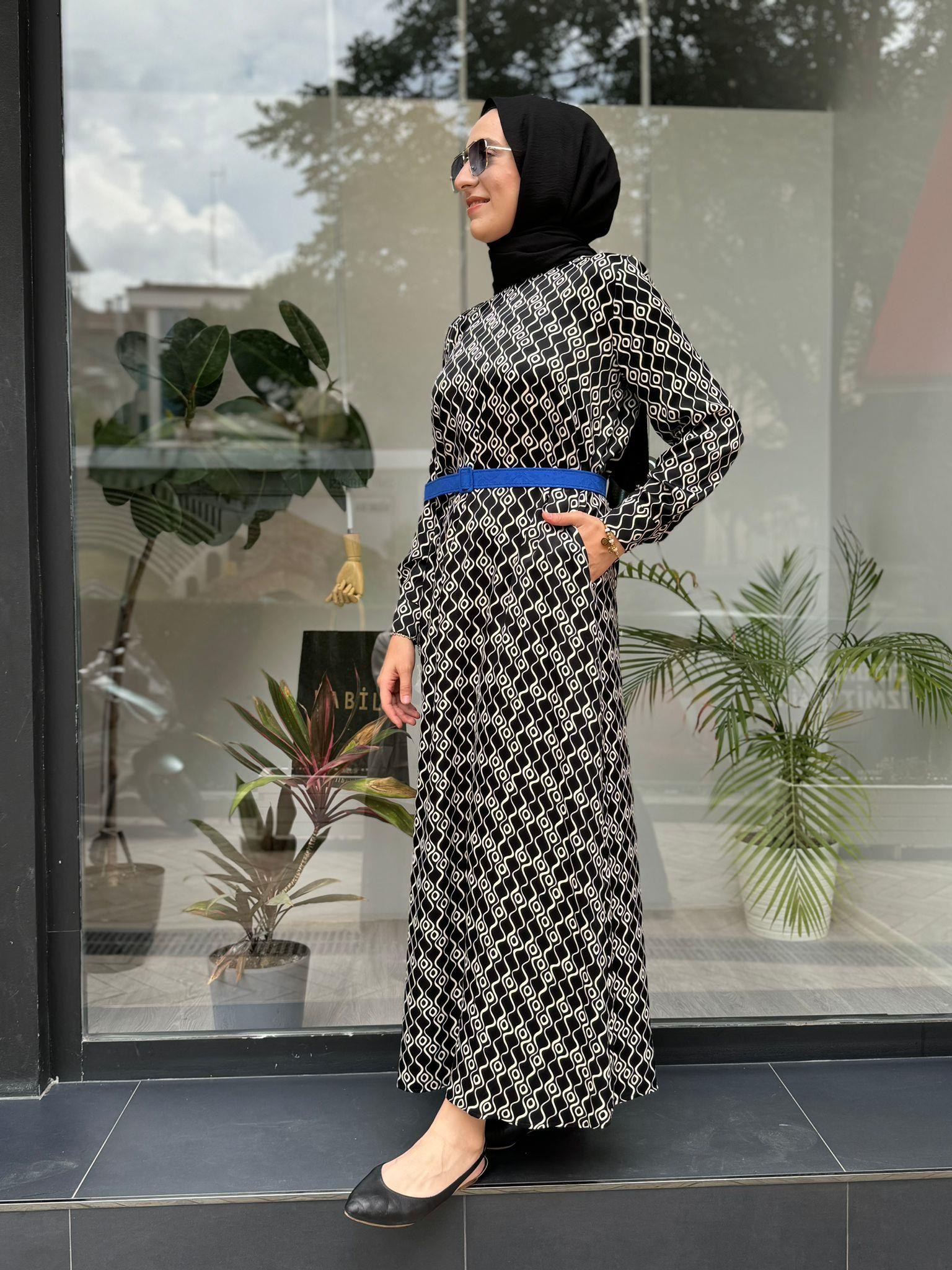 Almarwah Desenli Elbise Geometri 303764
