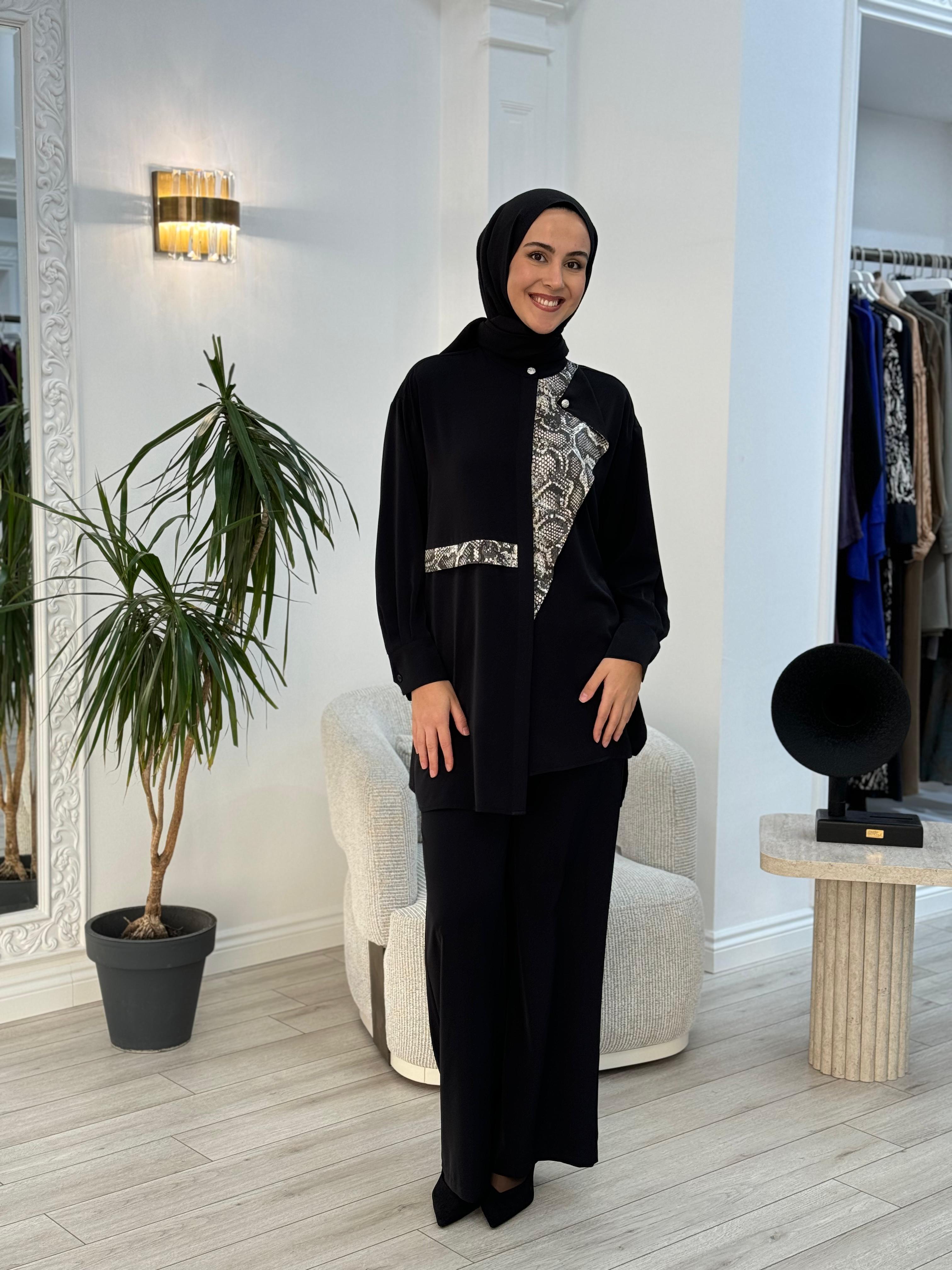 Almarwah Detaylı Tunik Pantolon Takım 202692