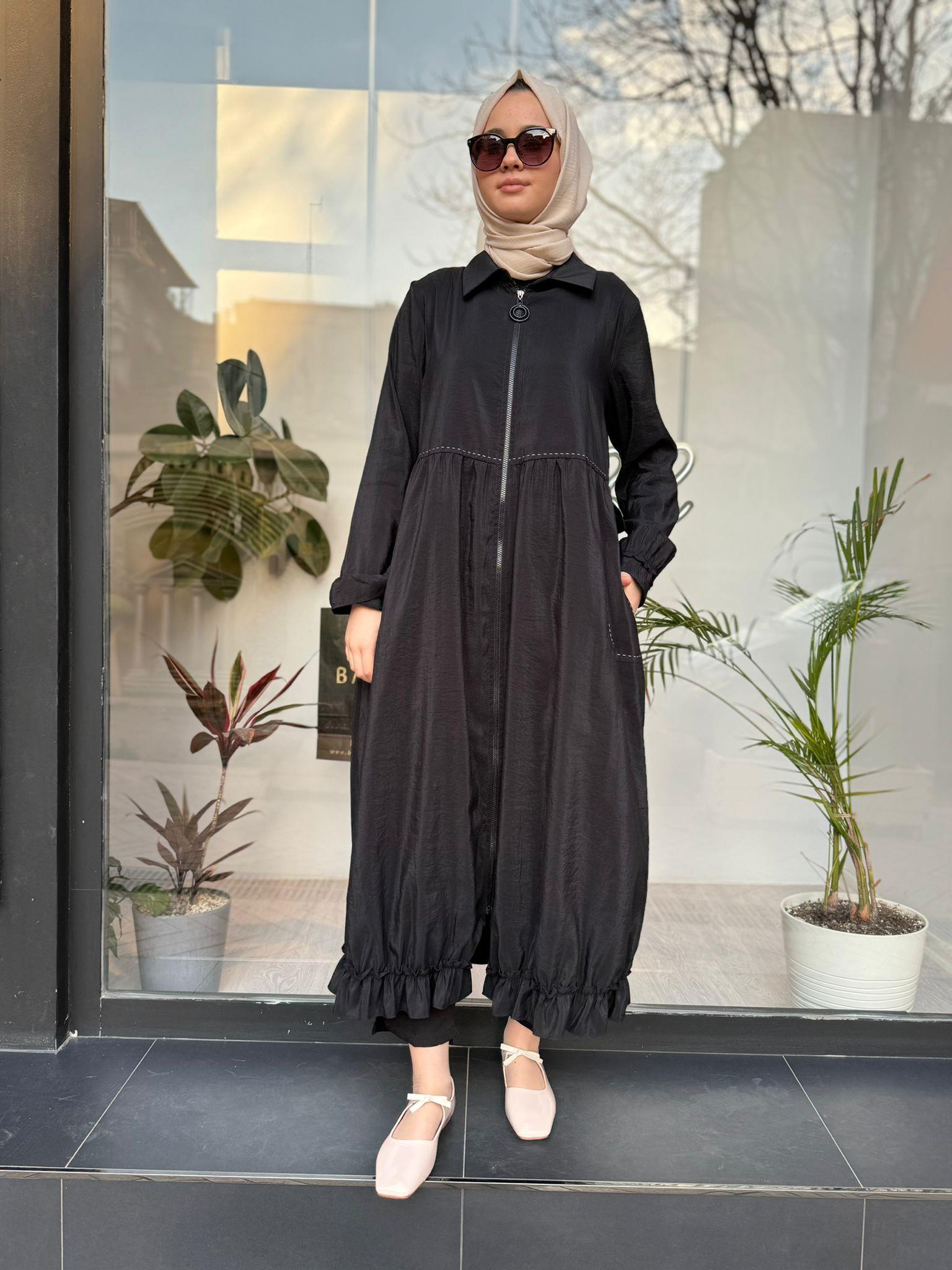 Almarwah Dikiş Detay Kap Siyah 404740