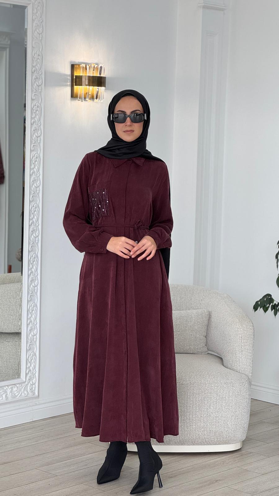 Almarwah Elbise Bordo 303885