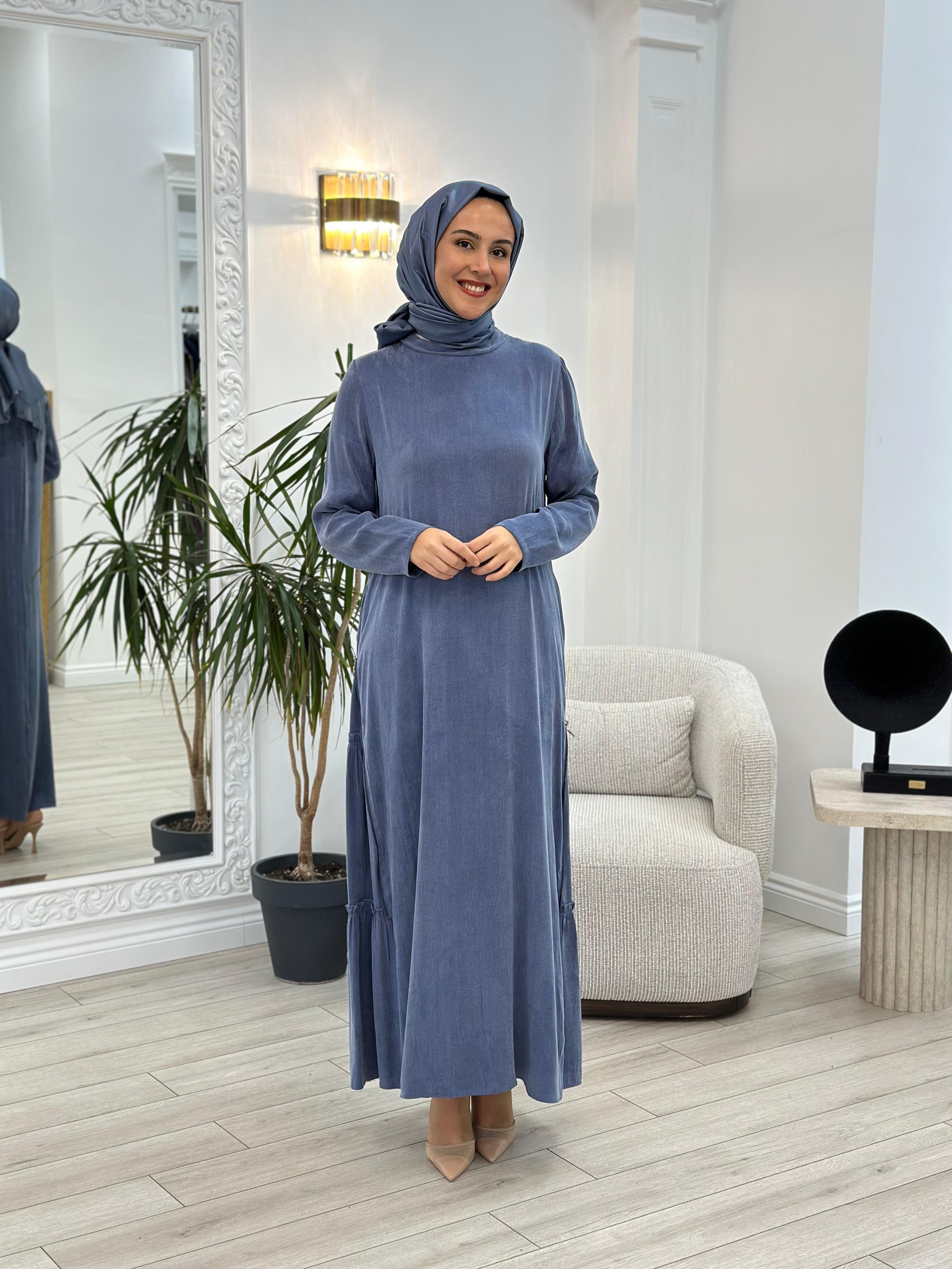 Almarwah Fermuar Detaylı Elbise 303765
