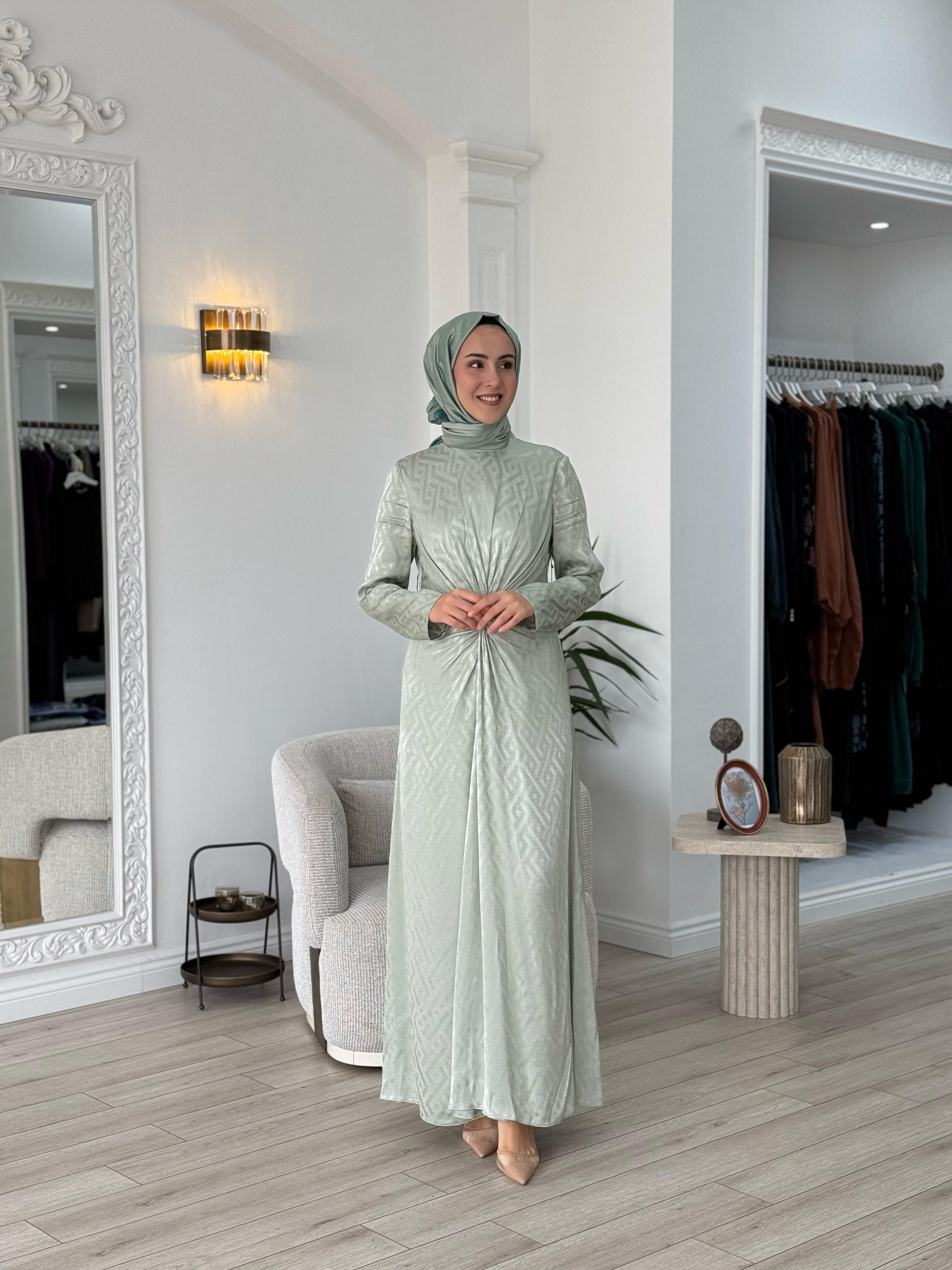 Almarwah Kruvaze Elbise Mint 90496