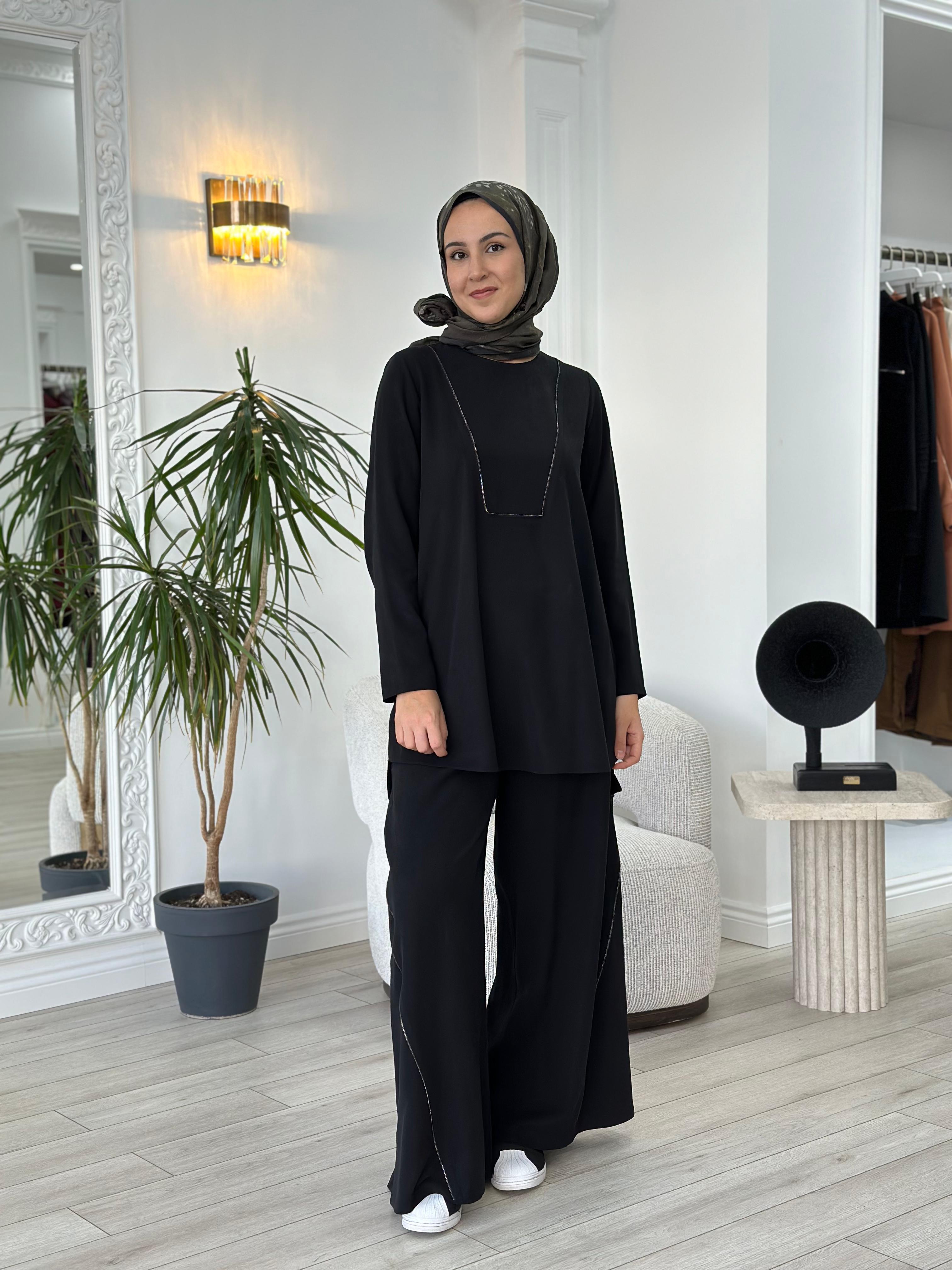 Almarwah Pantolonlu Takım Siyah 202680