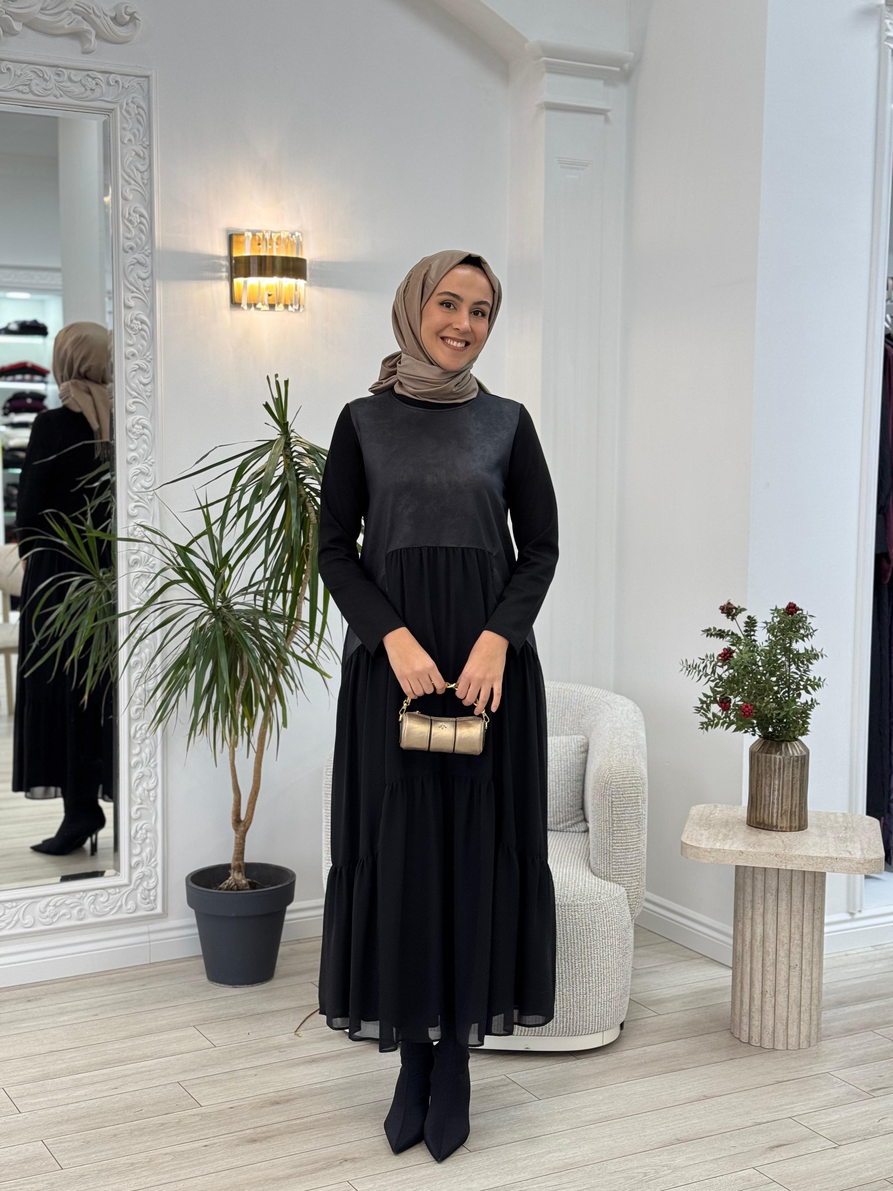 Almarwah Şifon Detaylı Elbise 303782