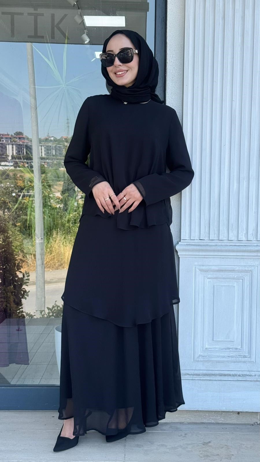 Almarwah Şifon Katmanlı Salaş Elbise 905004