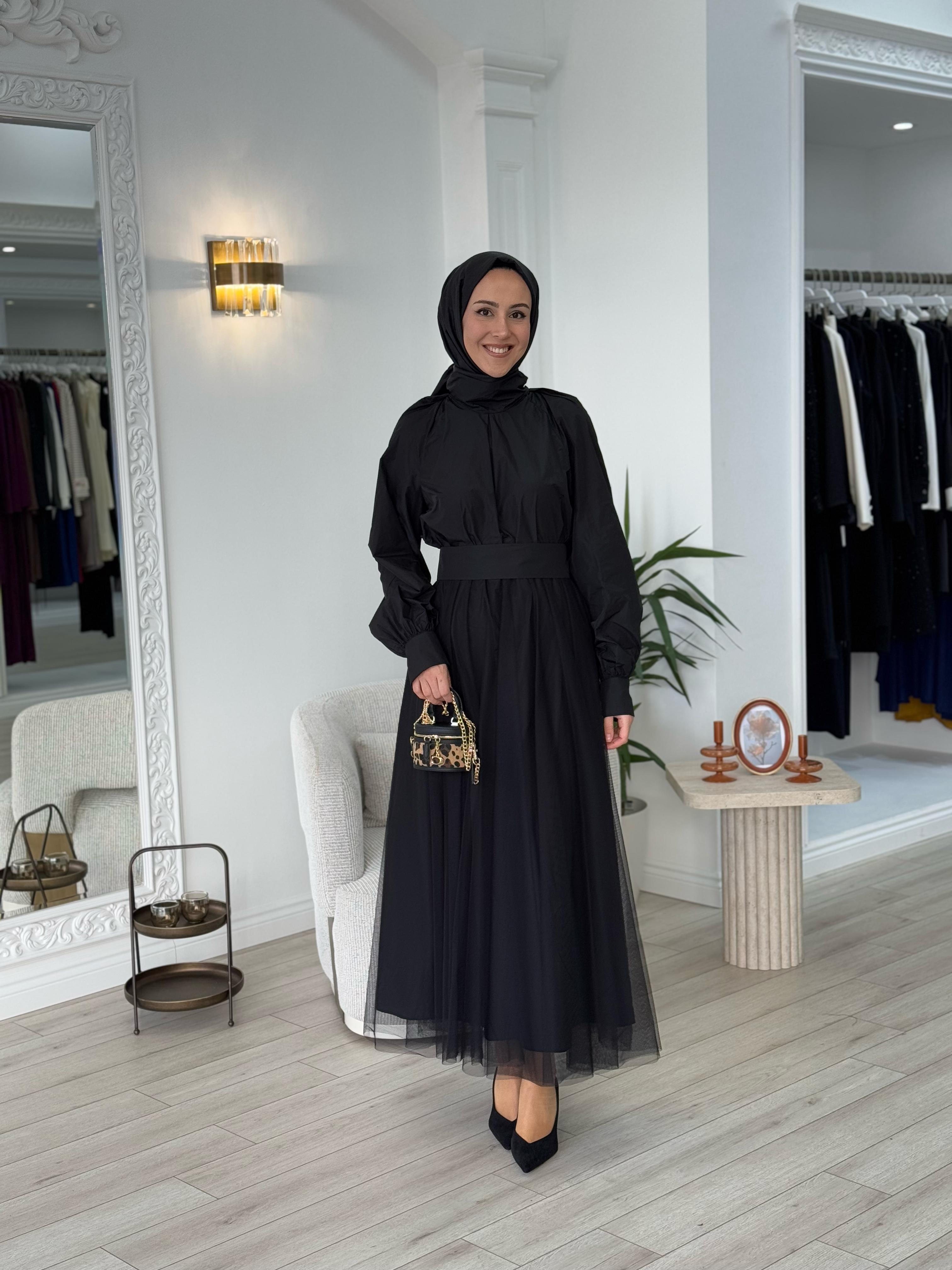 Almarwah Tüllü Paraşüt Elbise 202732