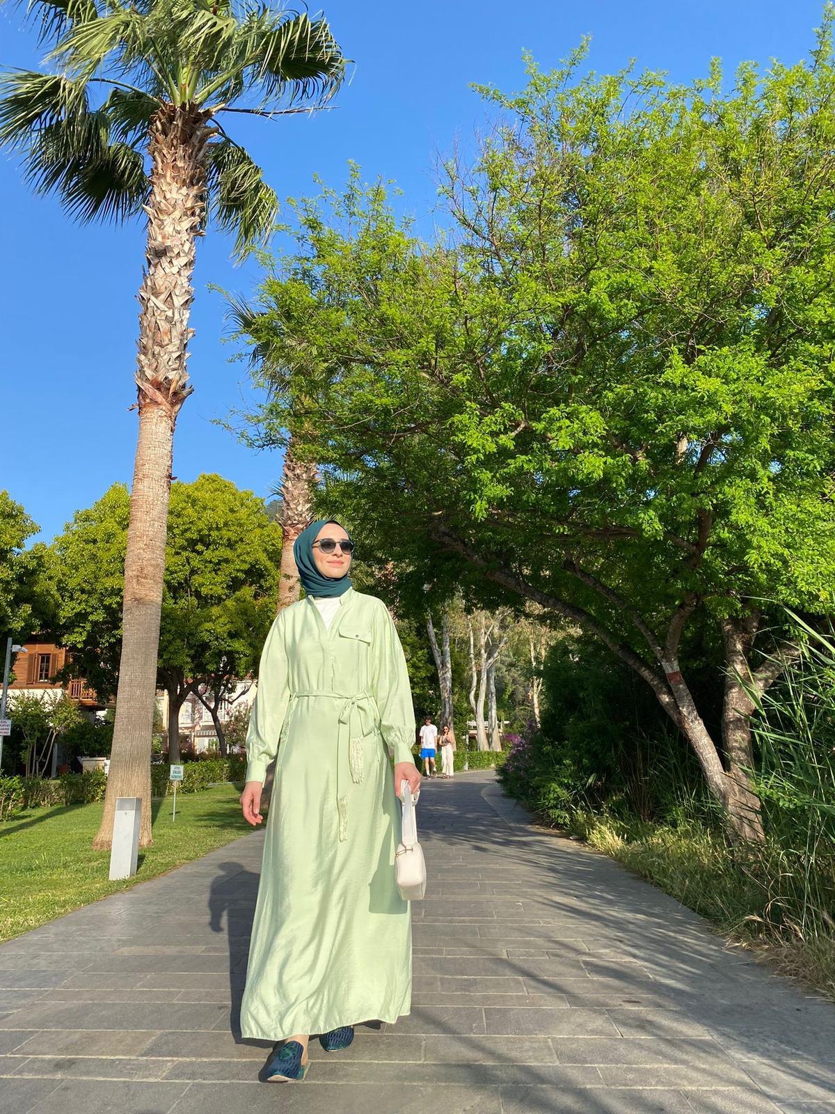 Hukka Cep Detaylı Mint Elbise 23Y02E059