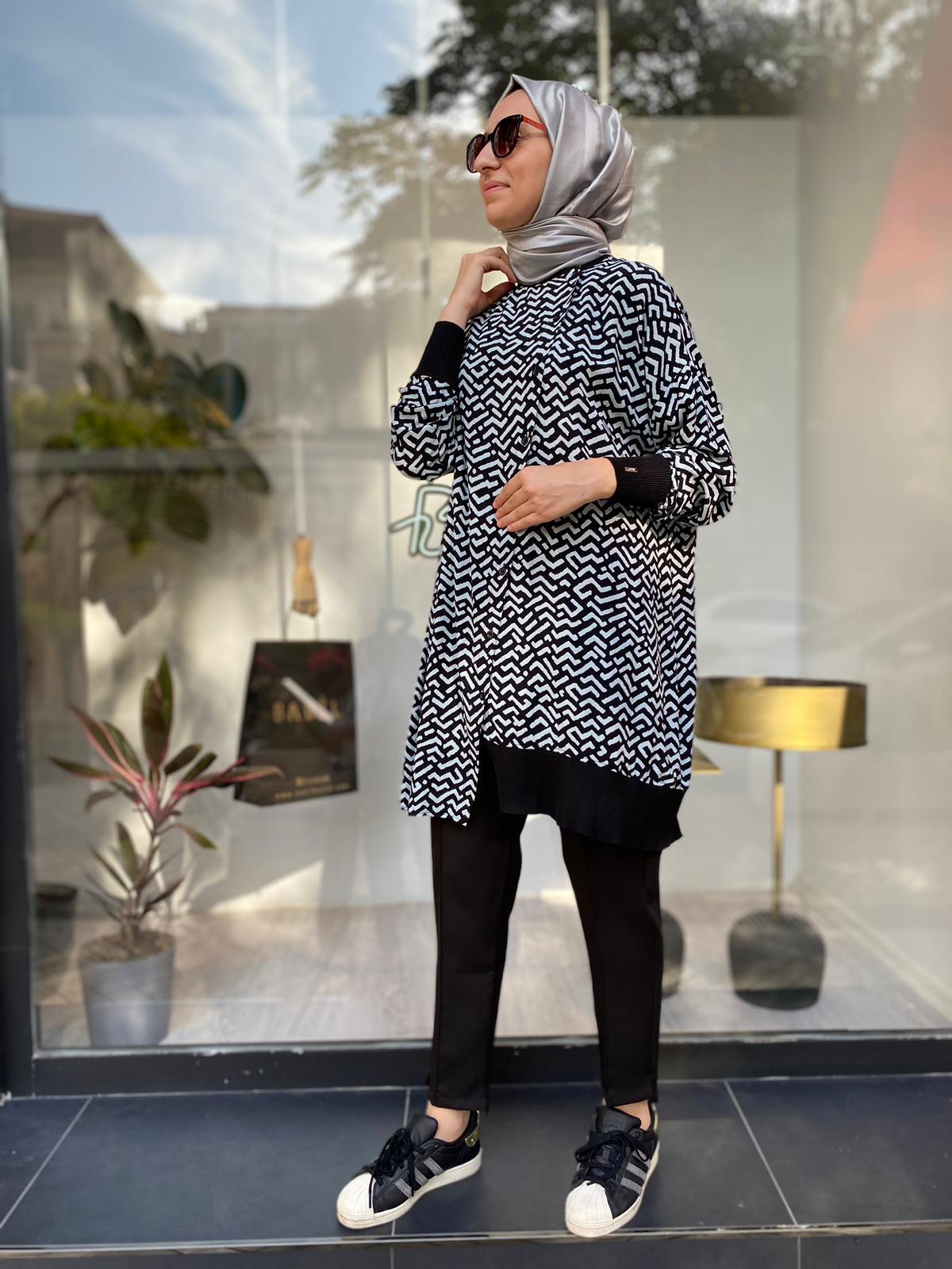 İnvee Asimetrik Gömlek Siyah 6122