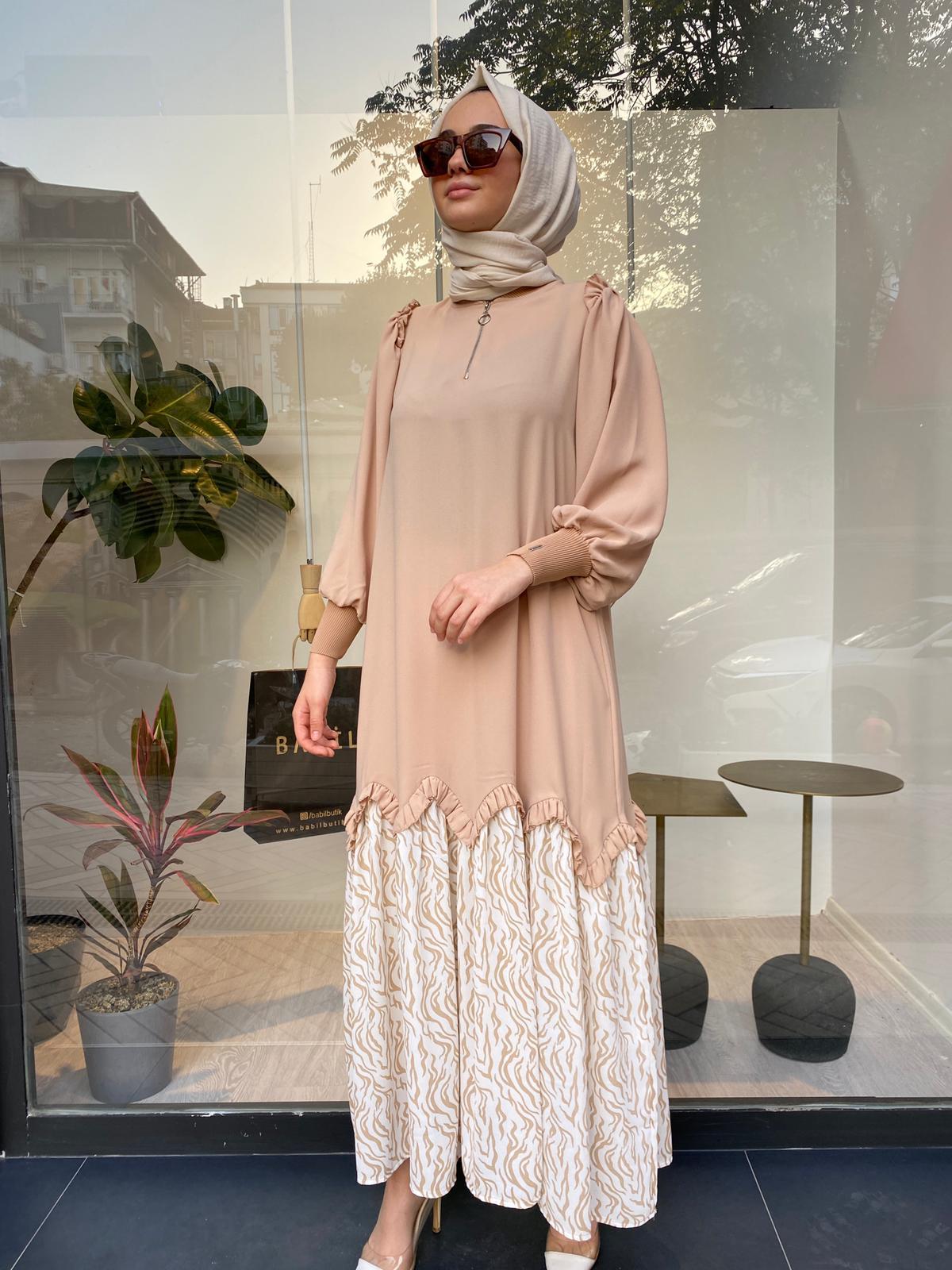 İnvee Camel Elbise 6653