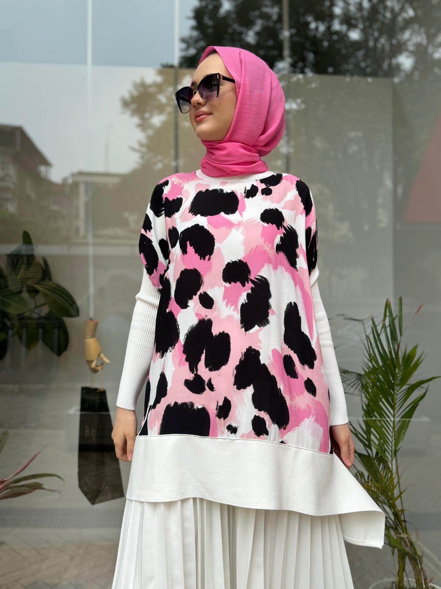 İnvee Desenli Tunik Ekru 6252