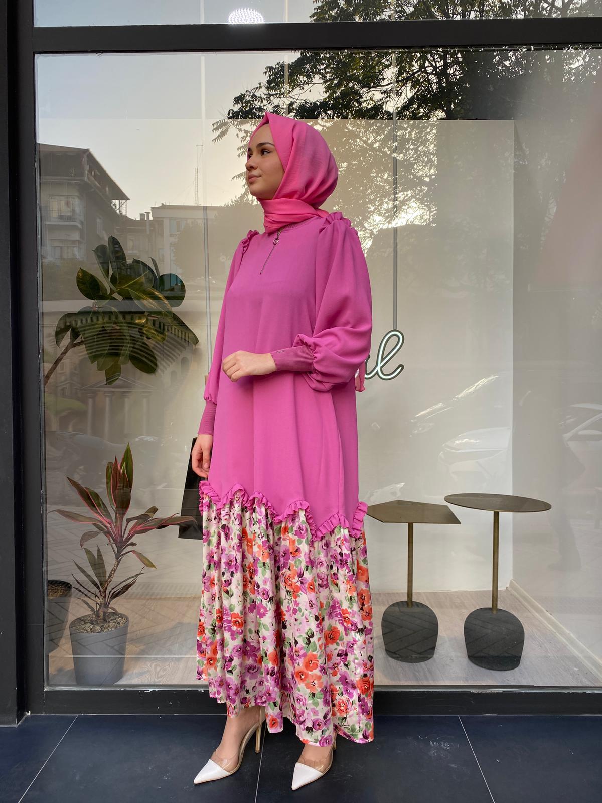 İnvee Elbise Fuşya 6653