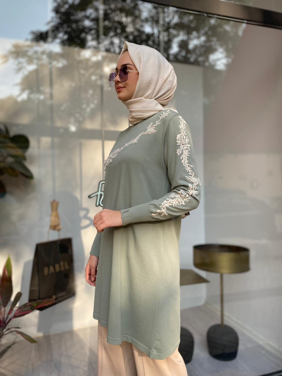 İnvee Güldalı Triko Tunik Küf rengi 6849