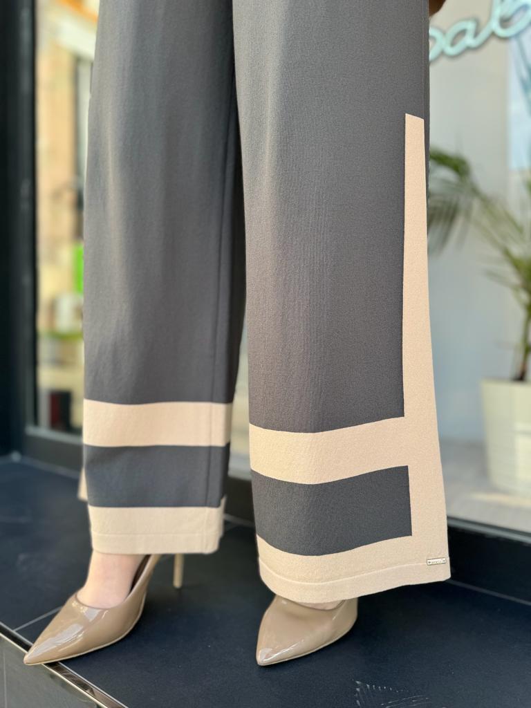 İnvee İki Renk Pantolon Antrasit-Bej 6803
