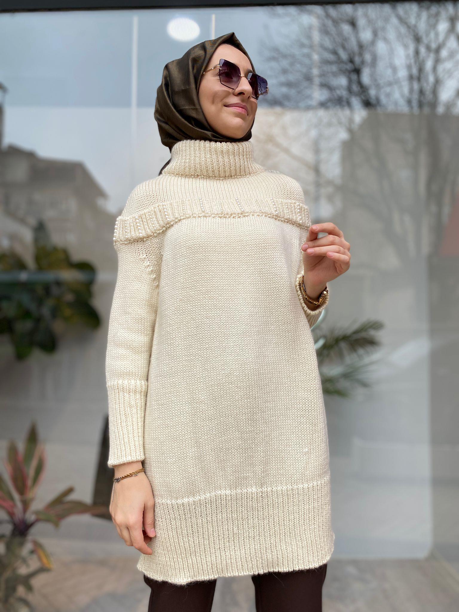 İnvee Kalın İncili Triko Ekru 6919