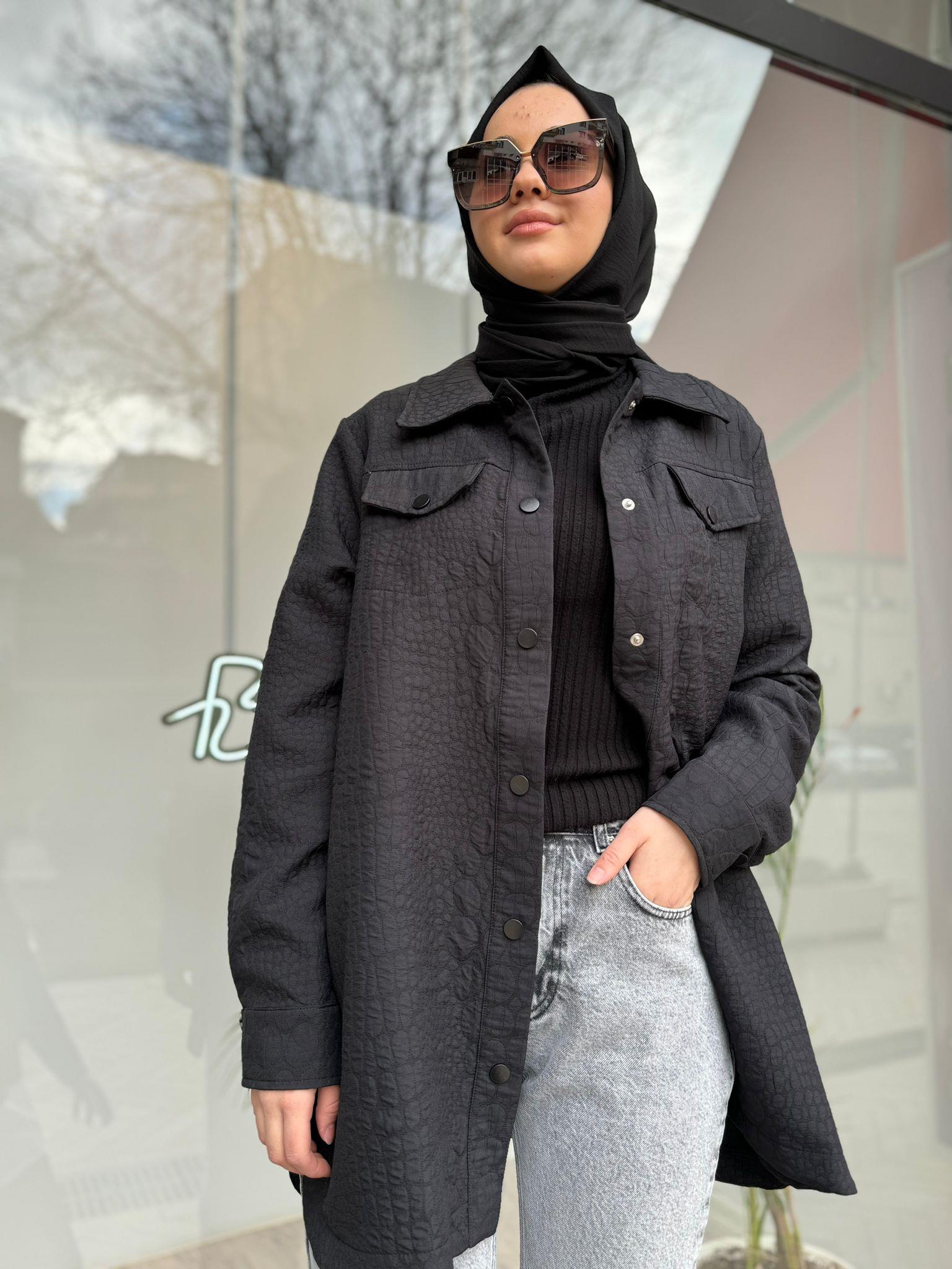 İnvee Kapitone Gömlek Siyah 6827