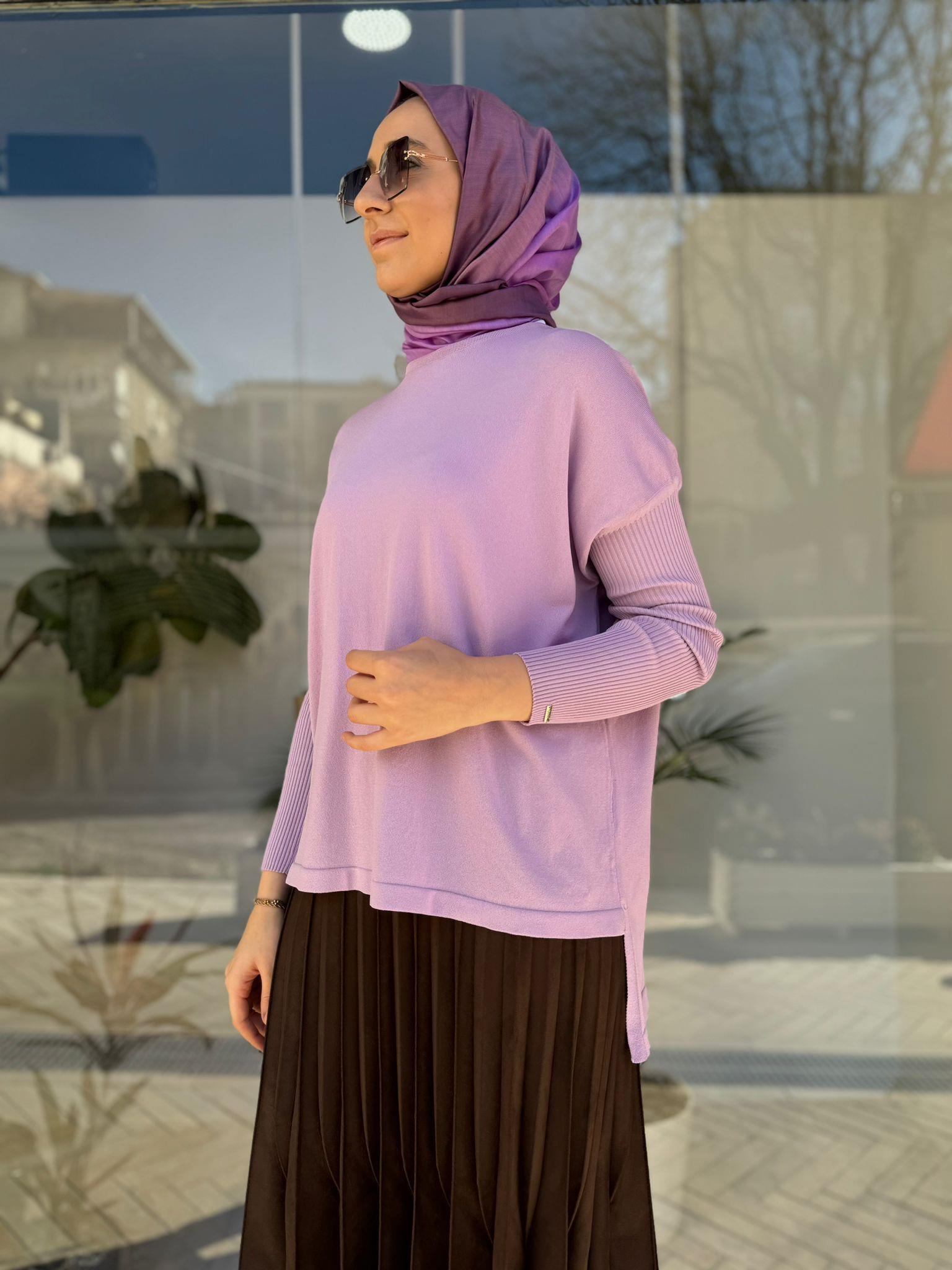 İnvee Kısa Evaze Tunik Lila 5879