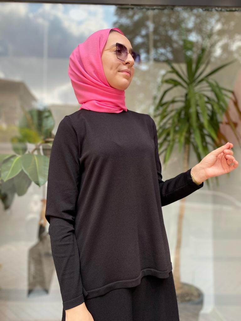 İnvee Kısa Triko Tunik Siyah 6902