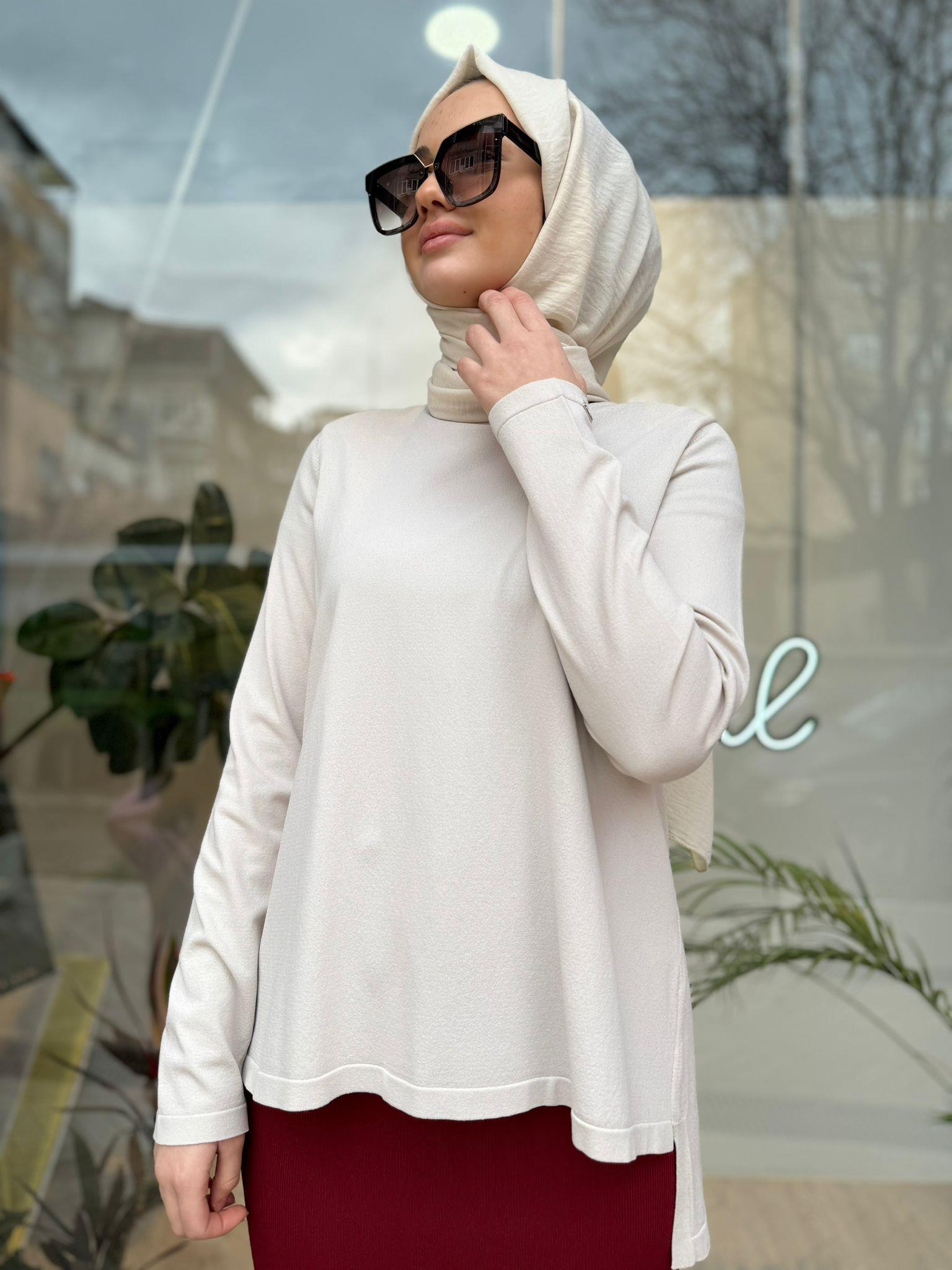 İnvee Kısa Triko Tunik Taş 6902