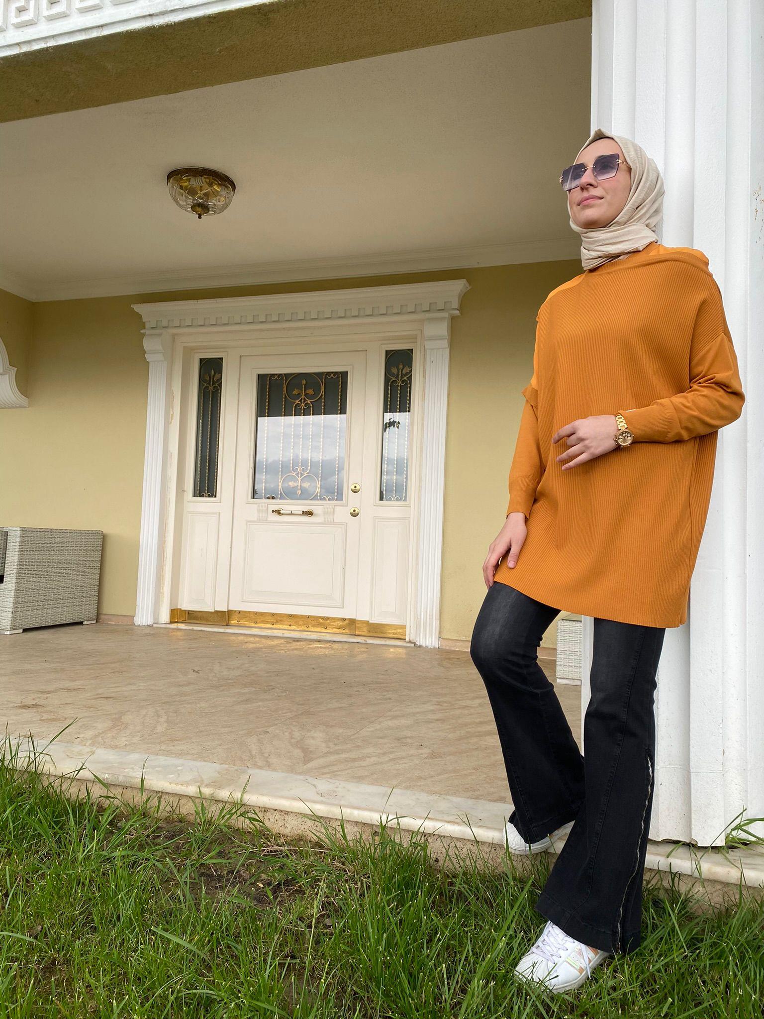 İnvee Omzu Şifon Karamel Tunik 6250