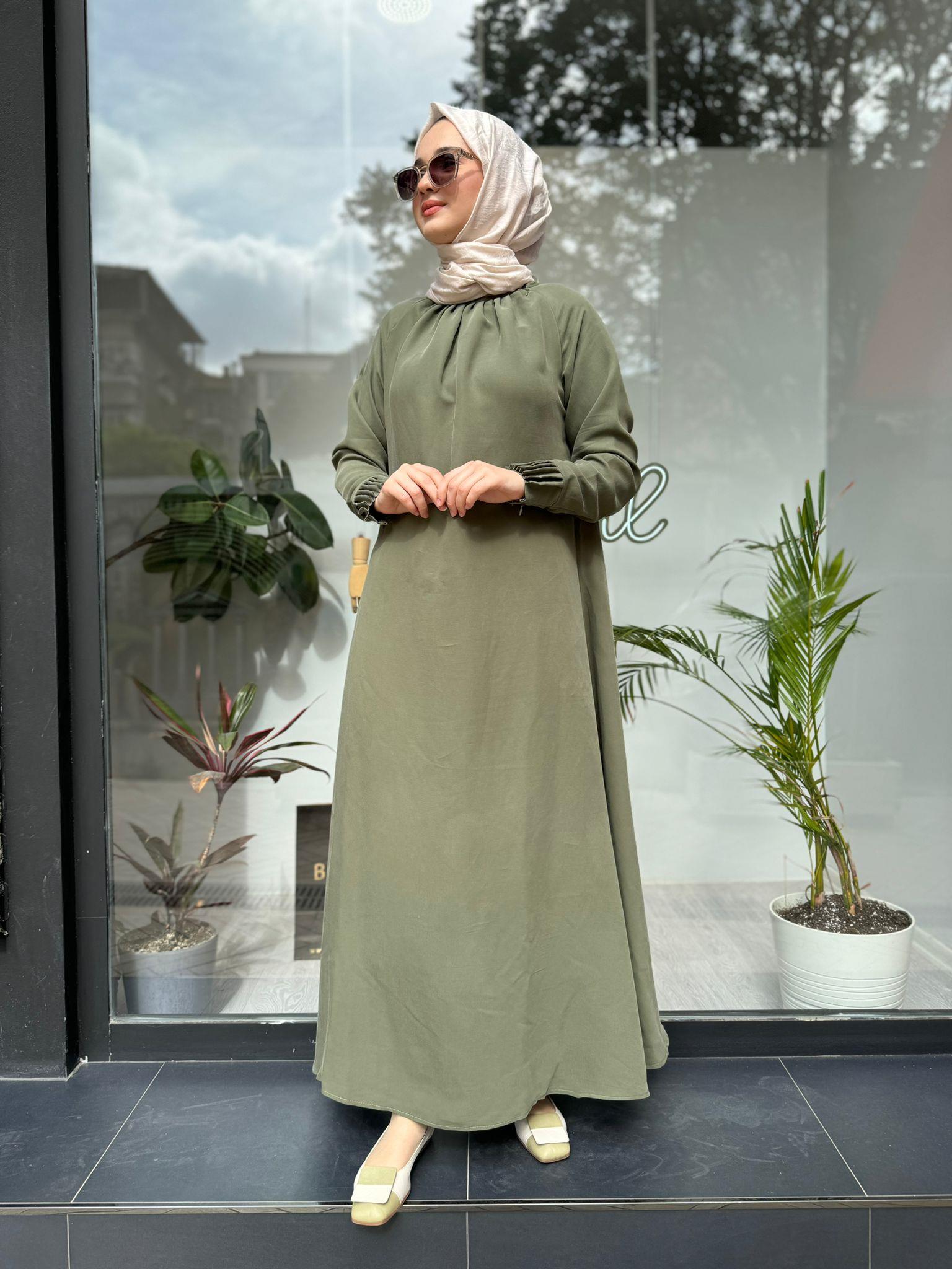 İnvee Tensel Elbise Haki 6964
