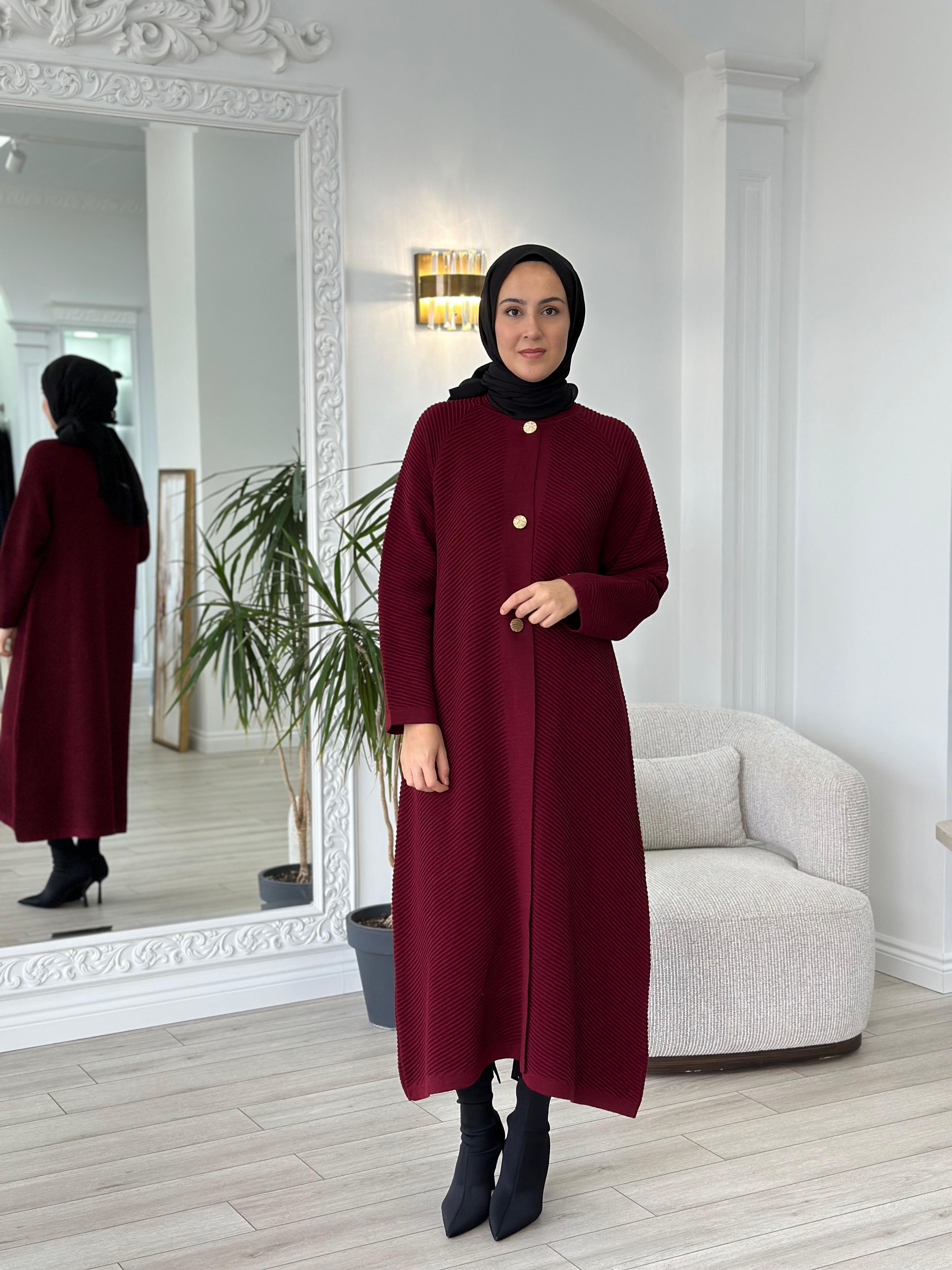 İnvee Triko Kap Bordo 6866