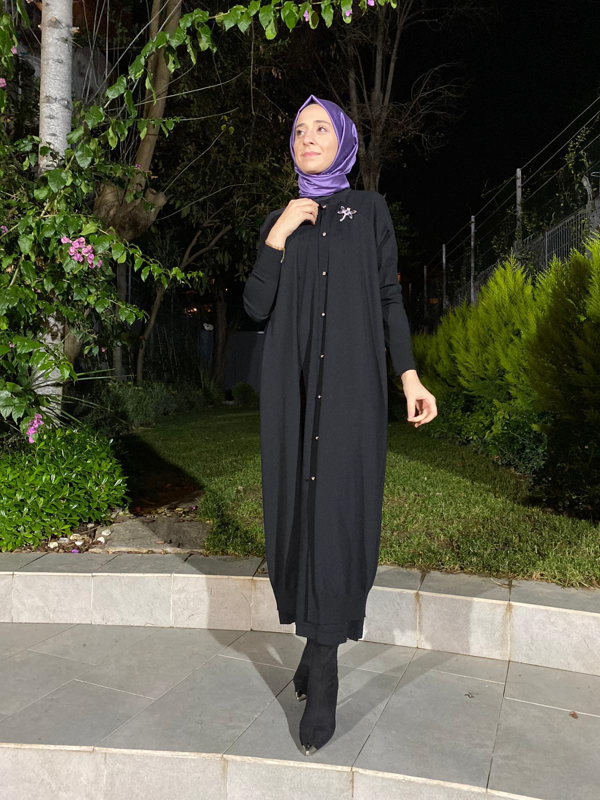 İnvee Yusufçuk Uzun Hırka Siyah 6898