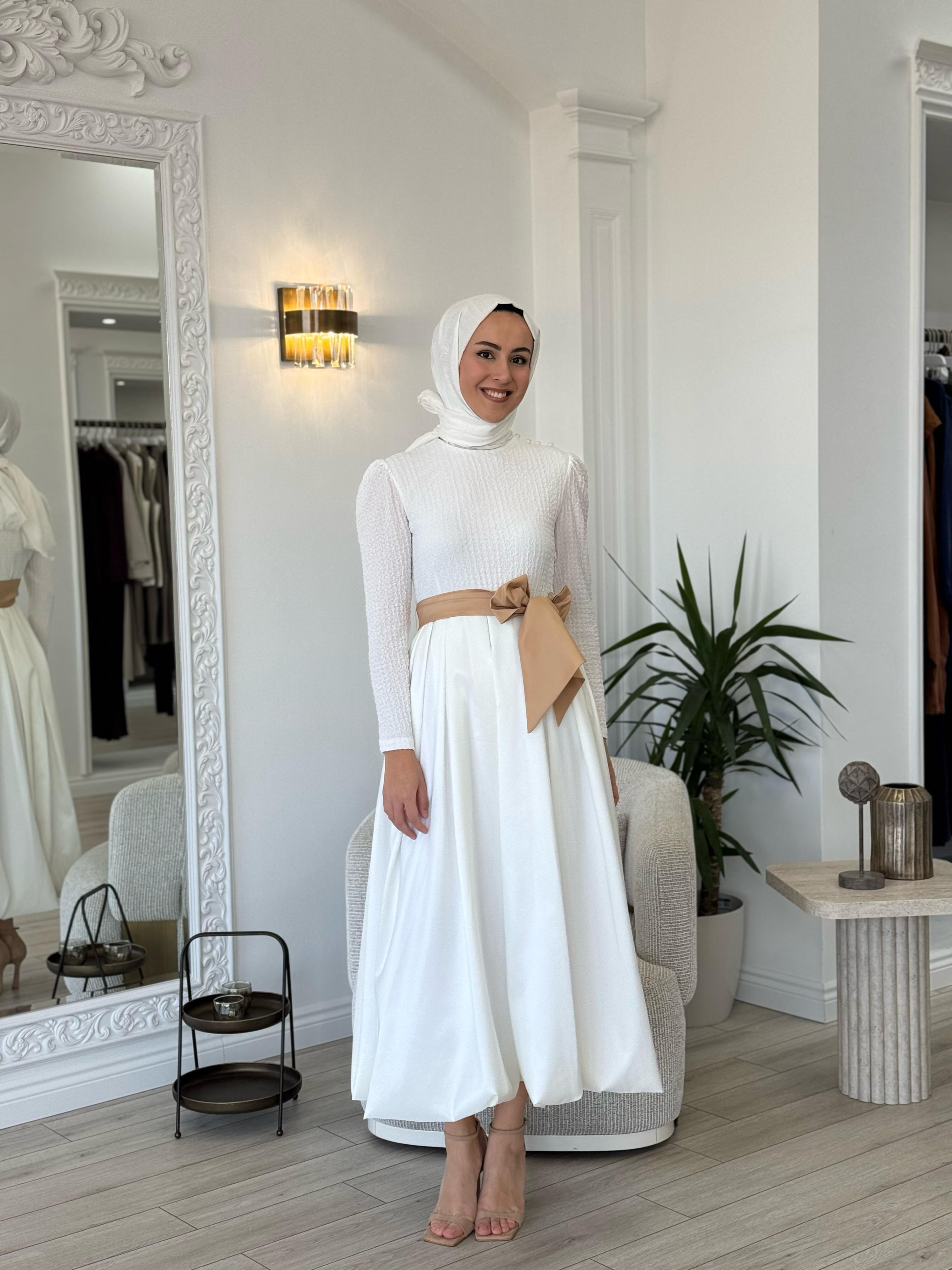 Kahma Beyaz Elbise 25y13159