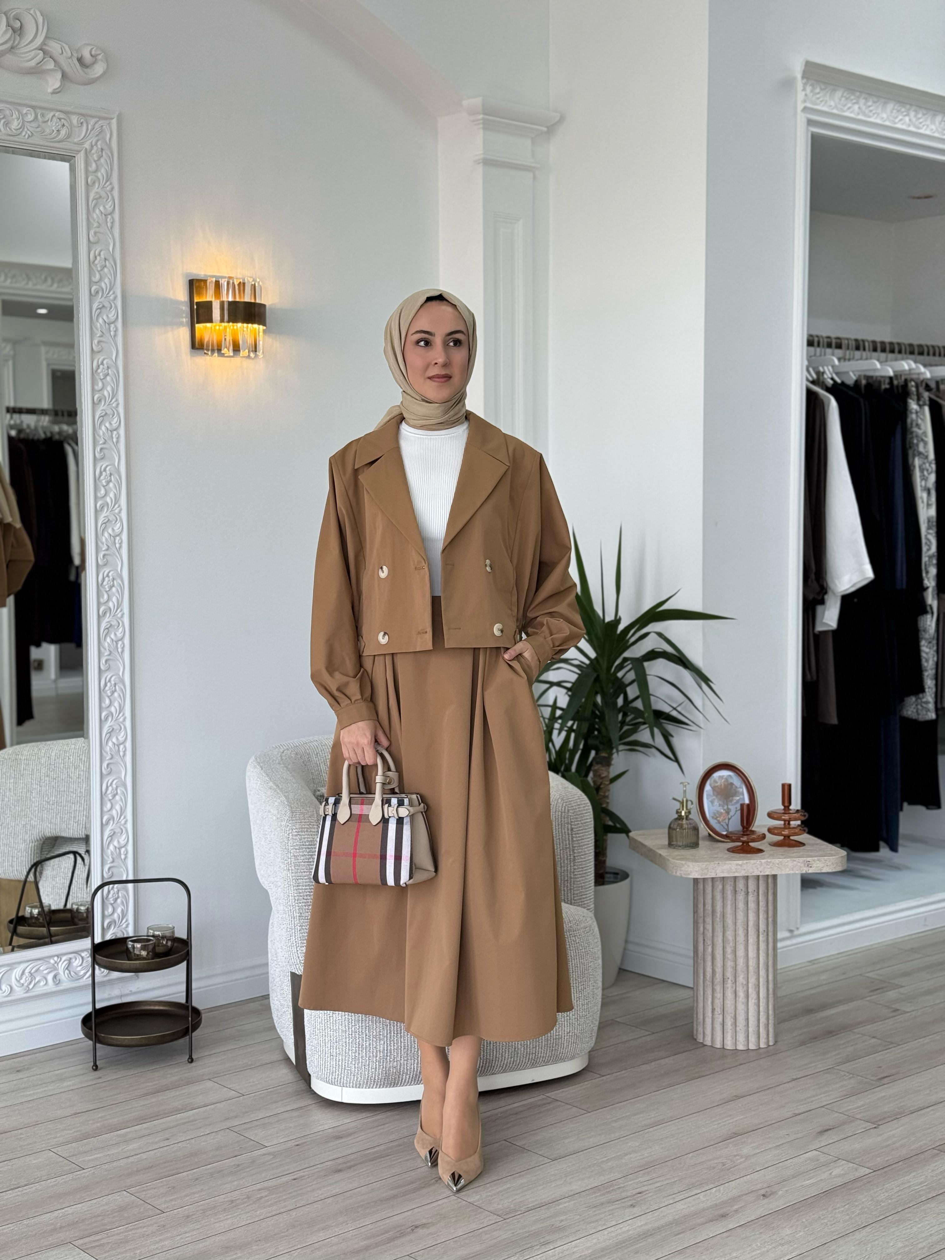 Kahma Bomber Ceket Etek Takım Taba 25y25155