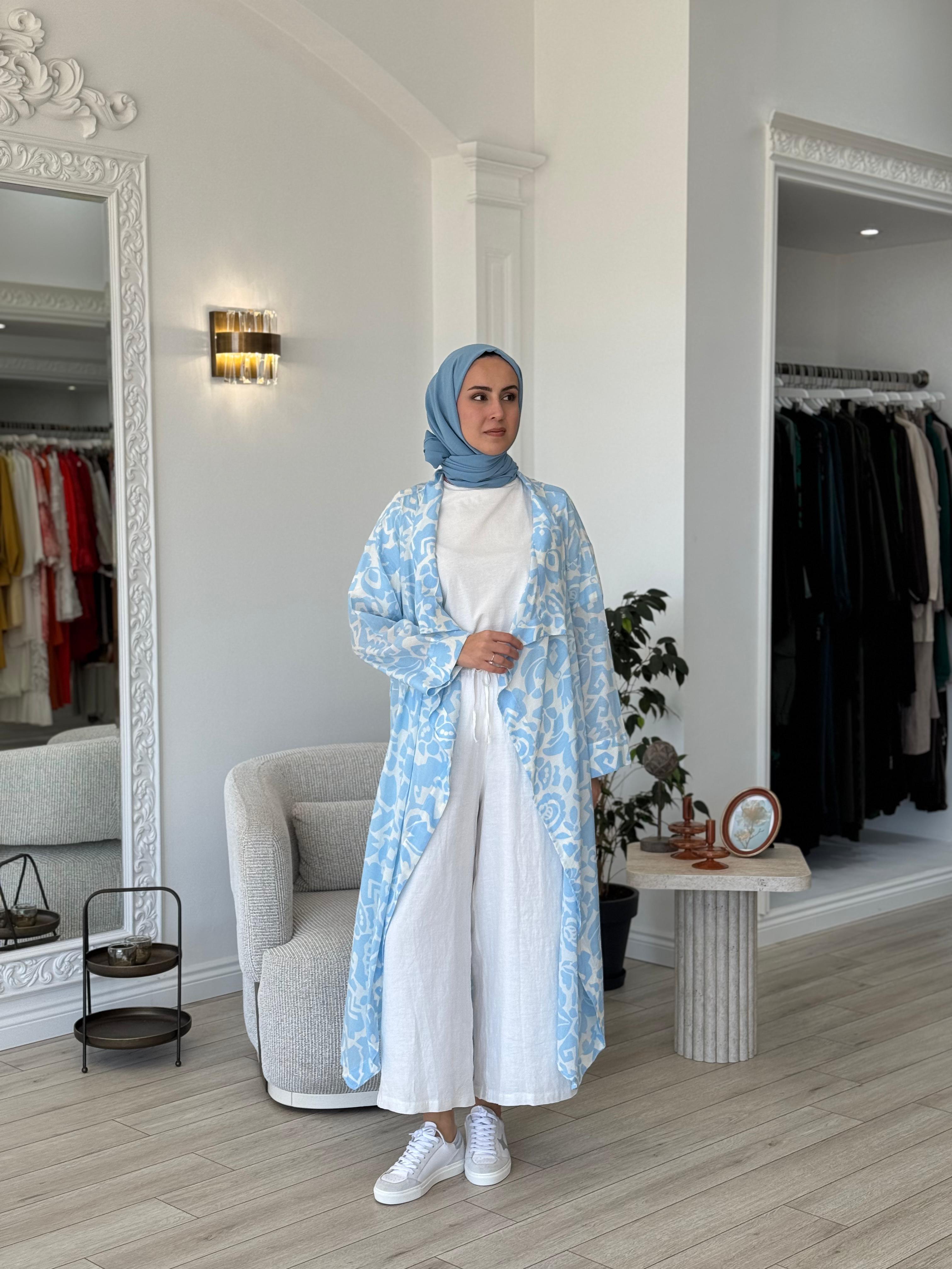 Kahma Desenli Kimono Bebe Mavisi 24y14057