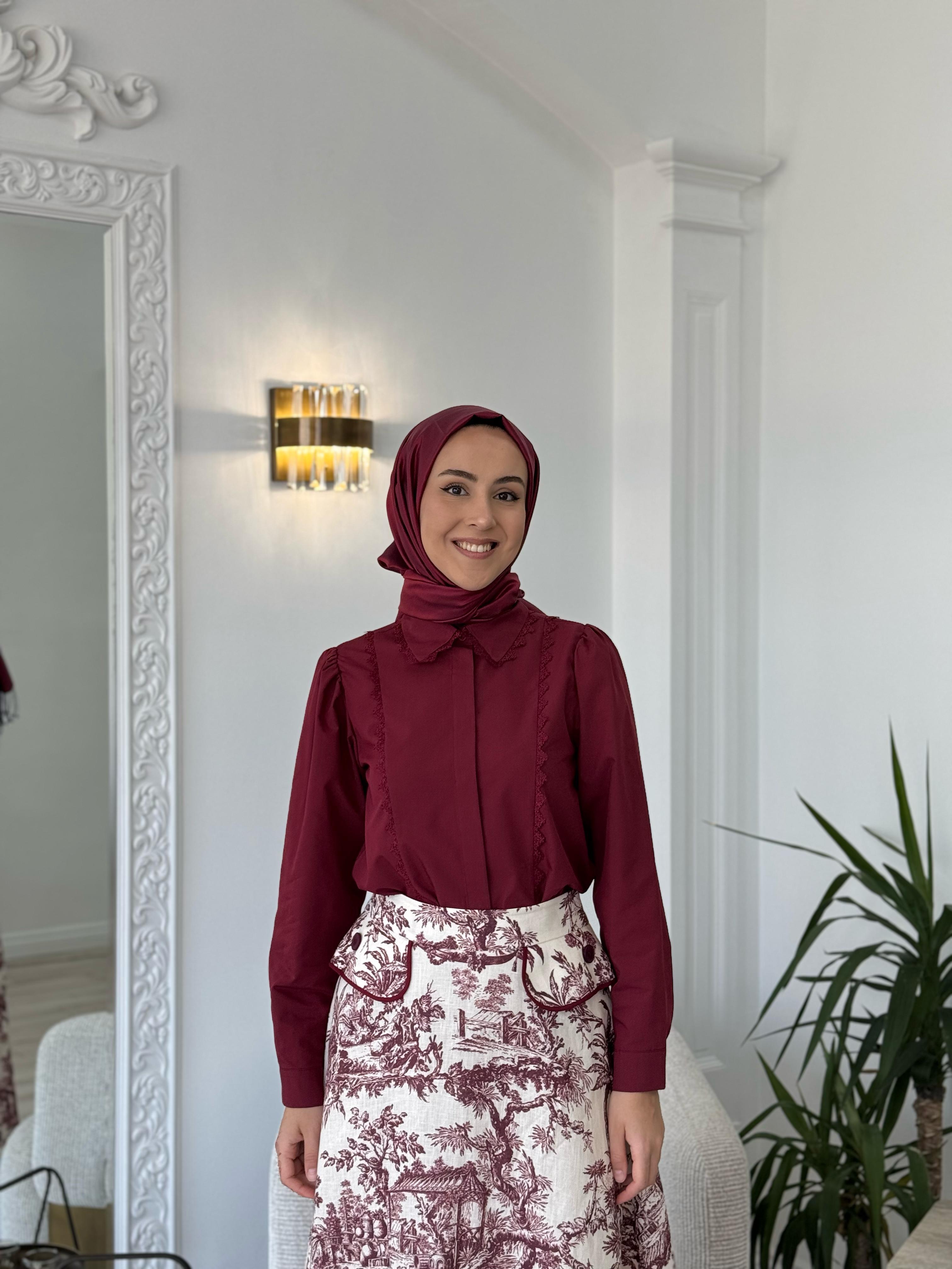 Kahma Gömlek Bordo 25y18157