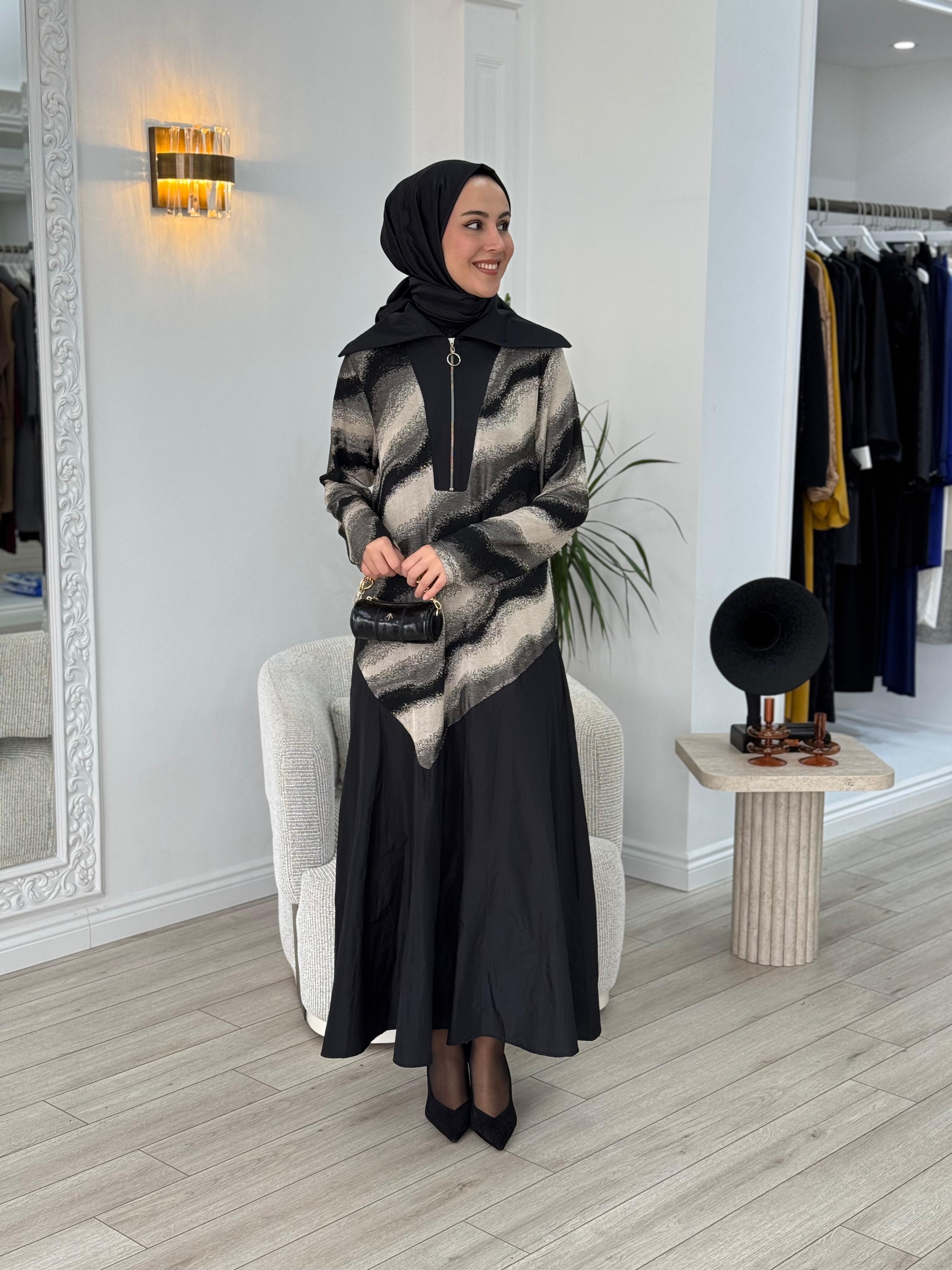 Kahma İki Renkli Elbise 24k13104