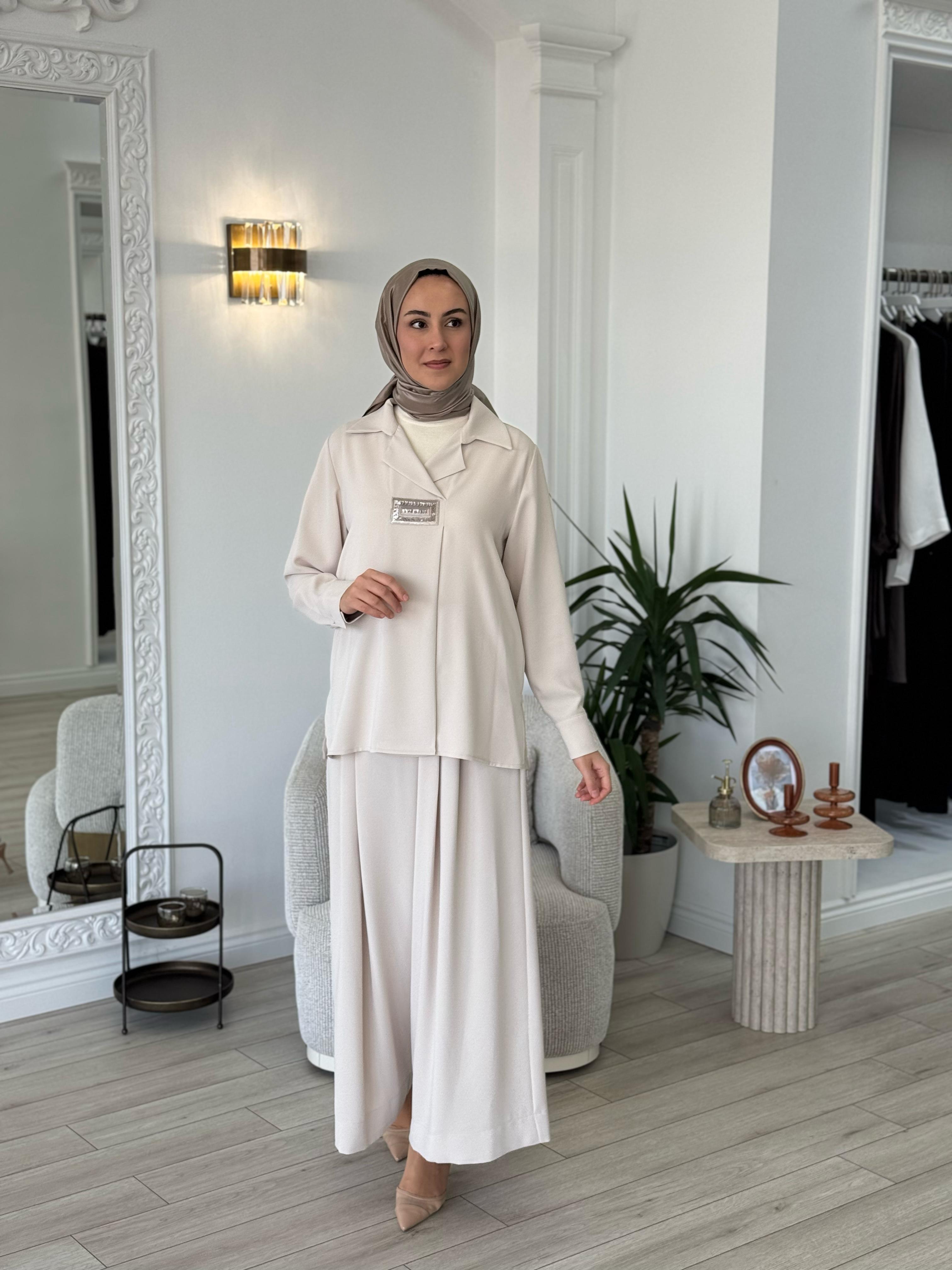 Kahma Pul Detaylı Takım Bej 25y17152