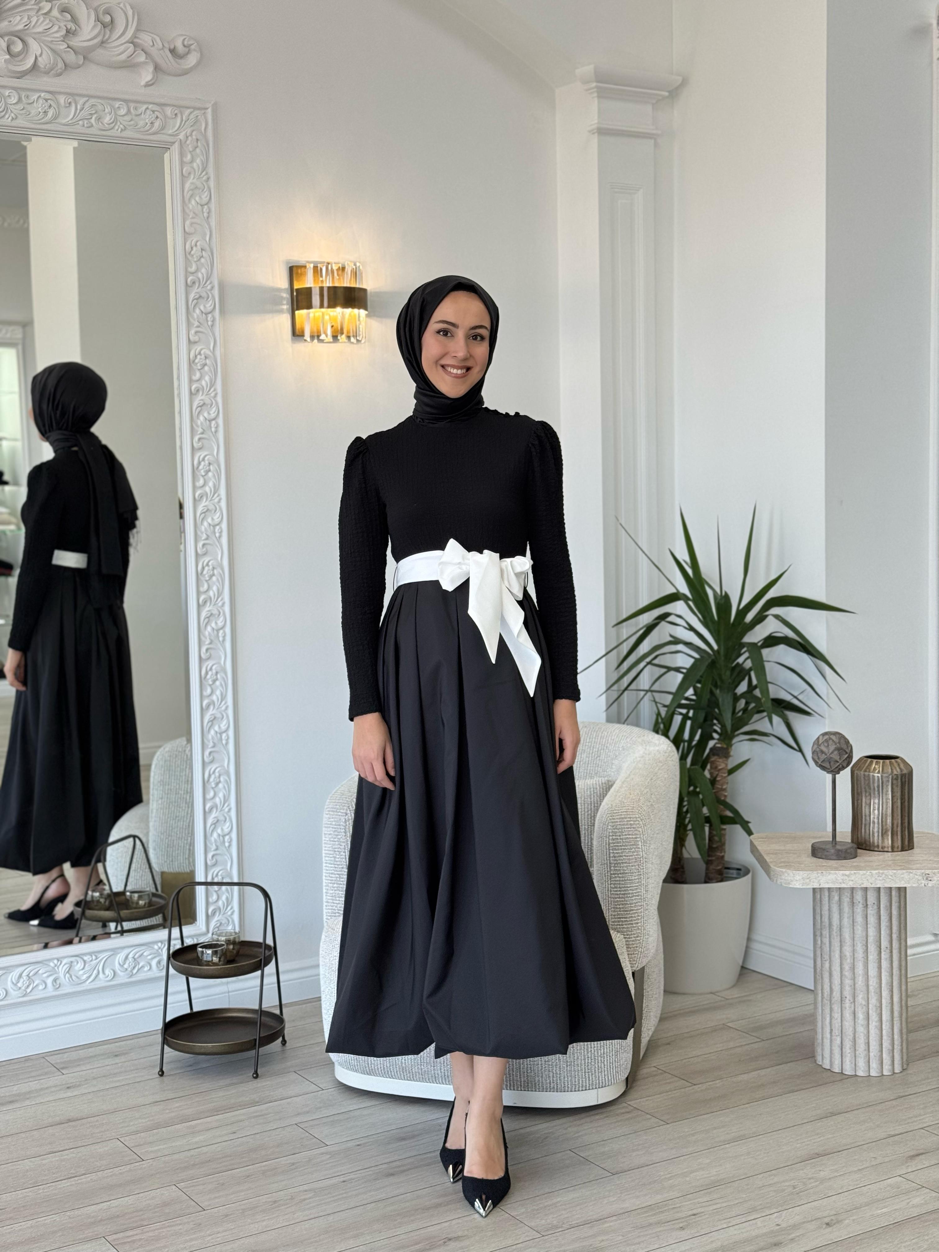 Kahma Siyah Elbise 25y13159