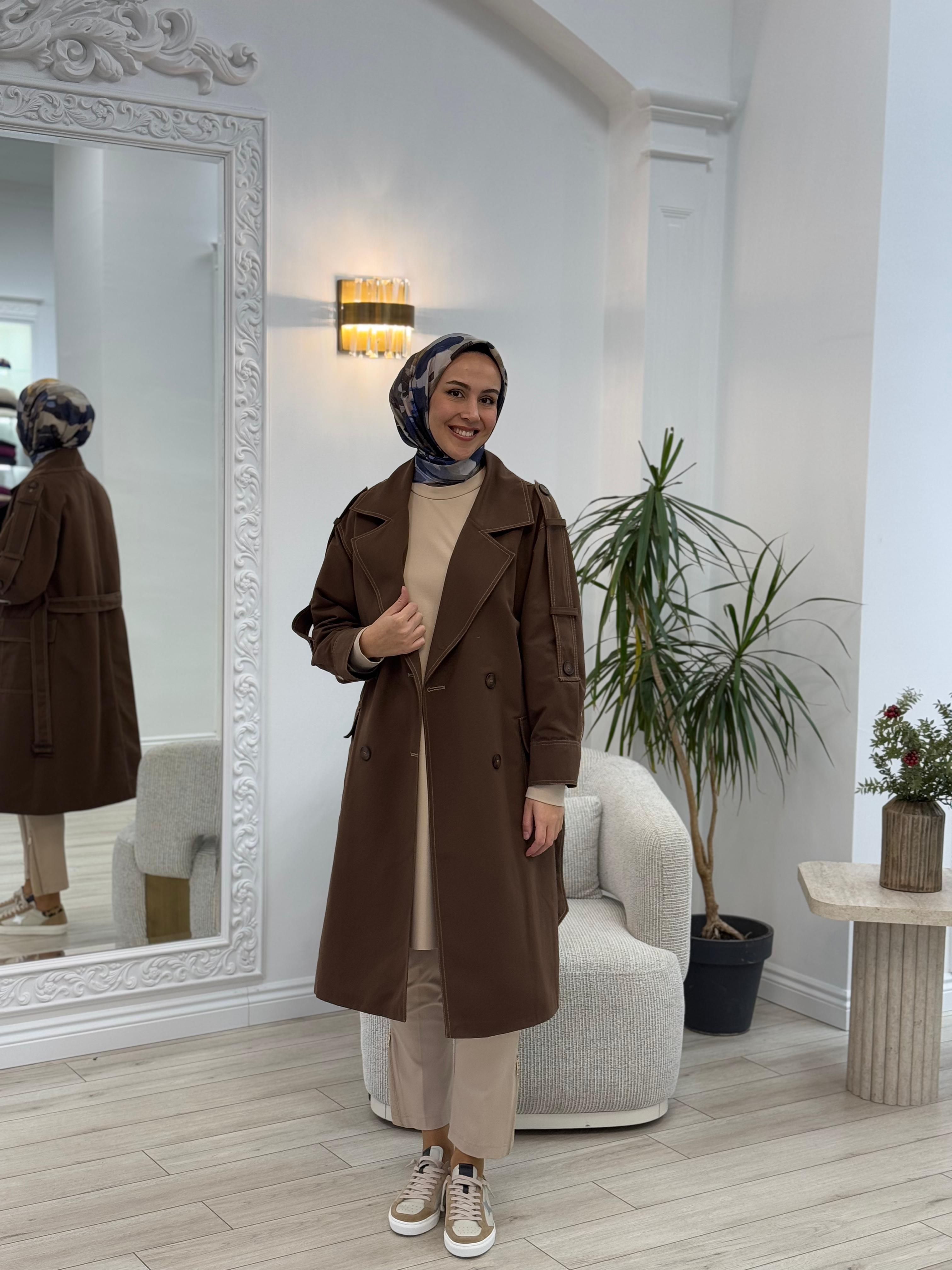 Kahma Trençkot Acı Kahve 24k14105