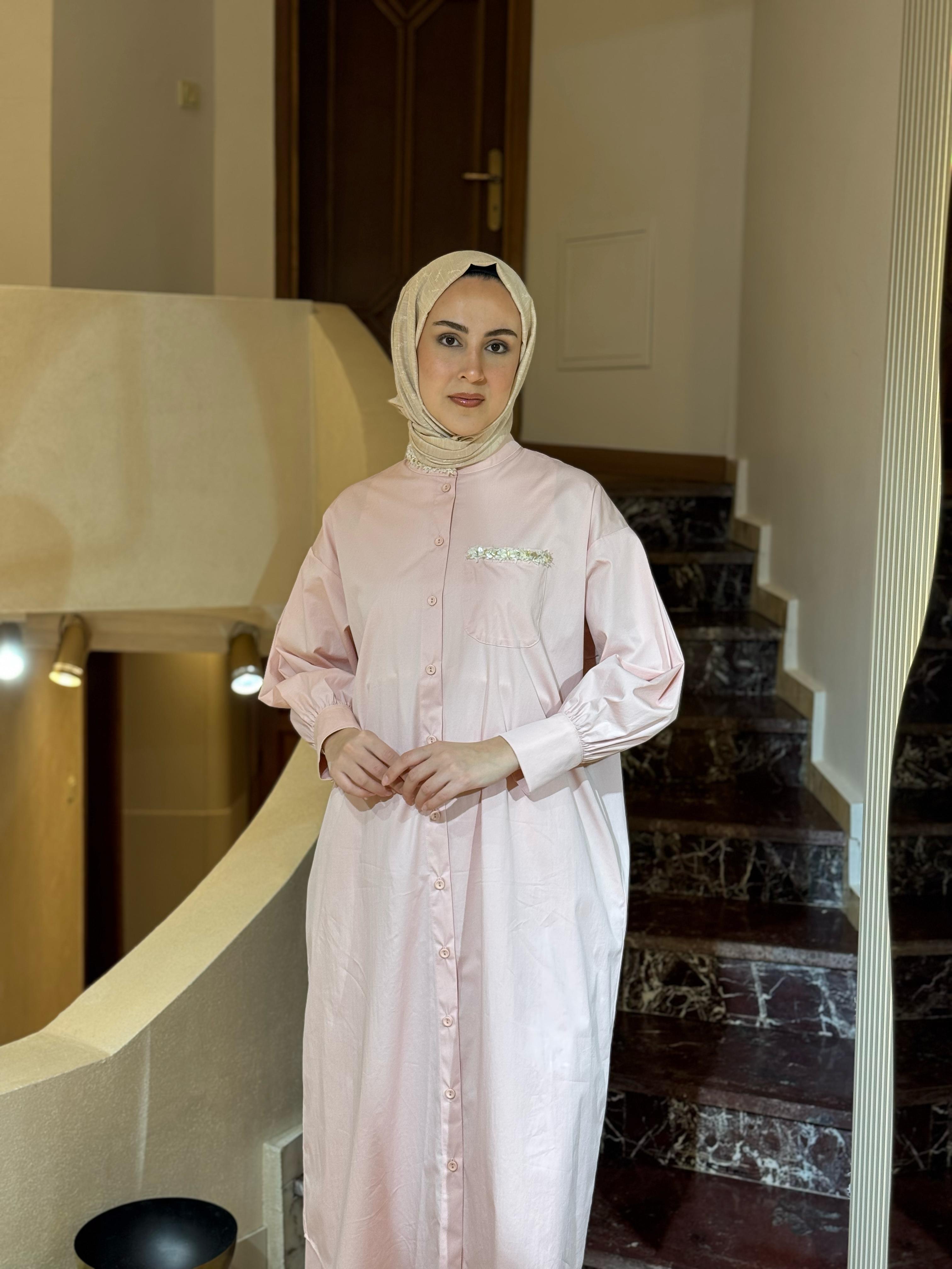 Kahma Yaka Detaylı Elbise Kap 25y13156