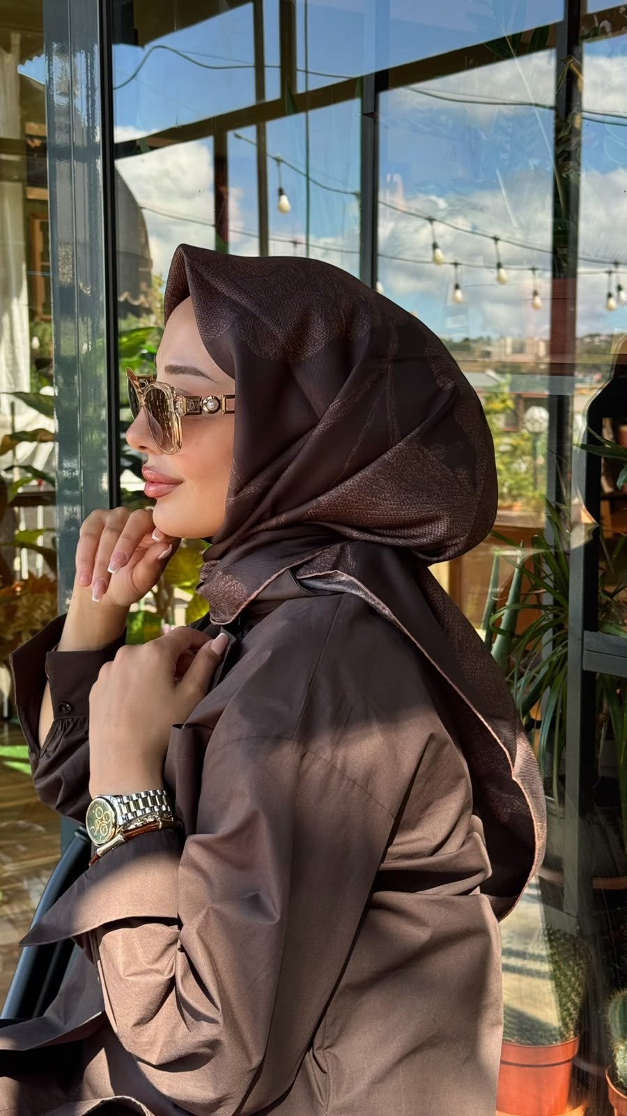 Maisa Mulberry İpek Eşarp Acı Kahve 2959