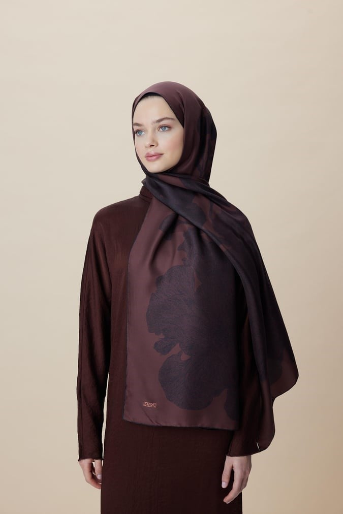Maisa Mulberry İpek Şal Bordo F 2954