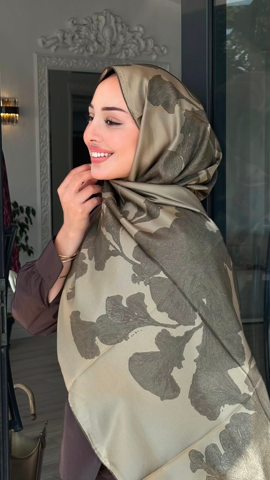 	Maisa Mulberry İpek Şal Haki 2954