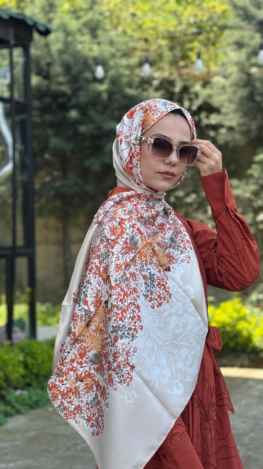 Maisa Mulberry İpek Şal Mercan 2954